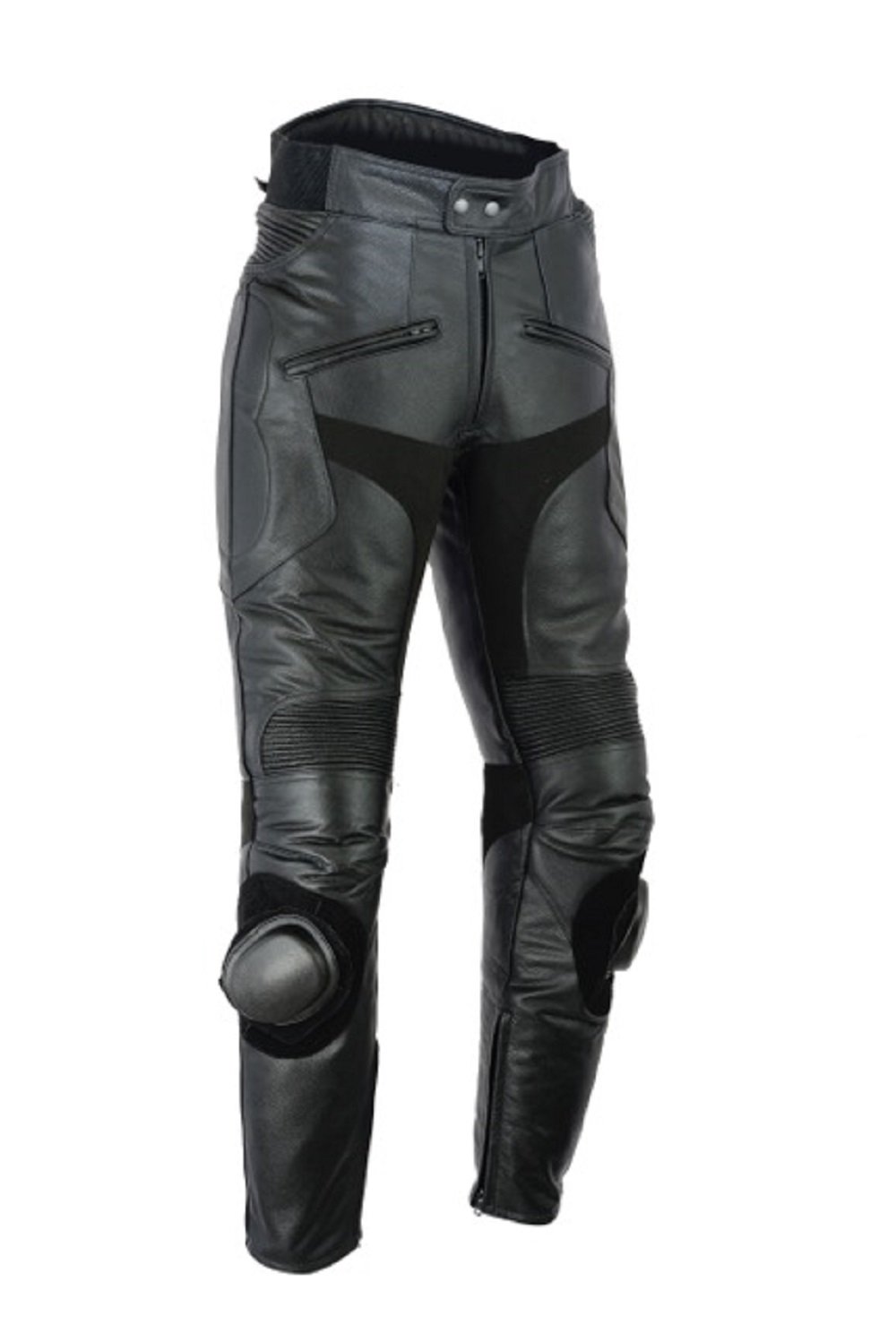 1089 Motorbike Mens Cowhide Leather Black Trousers Regular Leg 31/32"