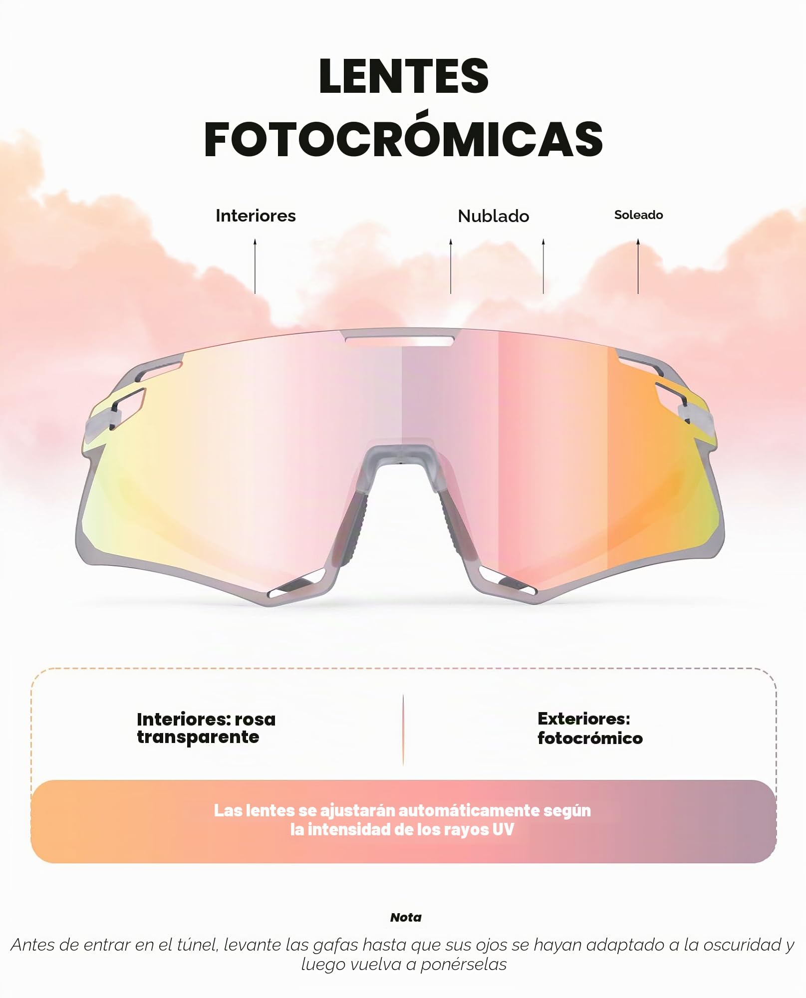 ROCKBROS Gafas de Sol Deportivas Polarizadas para Hombre y Mujer Gafas de Ciclismo de Montura TR90 para Deportes al Aire Libre Ciclismo MTB Pesca Running