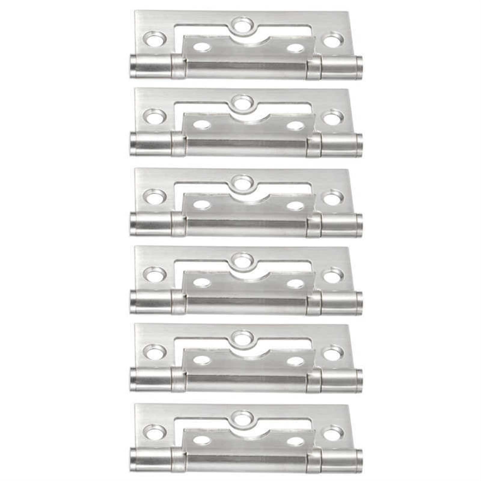 zawiasy do drzwi, zawiasy doczołowe, 6 sztuk zawiasów ze stali nierdzewnej Ciche drzwi i okna Zawiasy wpuszczane Akcesoria meblowe, mocny i trwały zawias