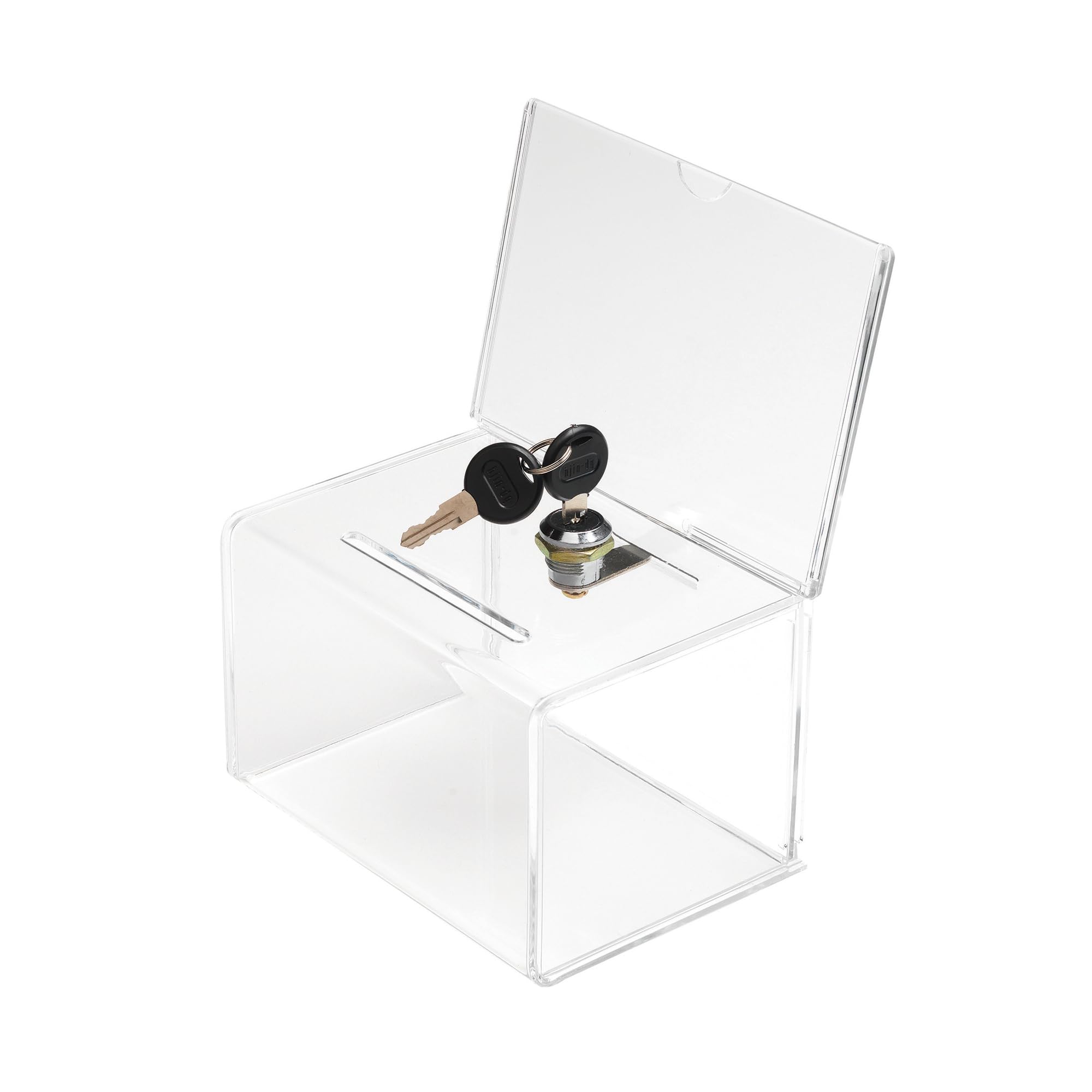 Deflecto Classicimage Suggestion Box - Ideal for Business Cards, Raffle, Tips & Charity Donations Collection - Lockable with Stackable Sign Holder