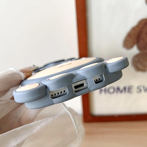 Miniatura 5 de QoKcoahn Funda para iPhone 13 Pro Max, fundas 3D Kawaii para iPhone 13 Pro Max, diseño divertido y lindo de caricaturas de burro gris, funda de gel