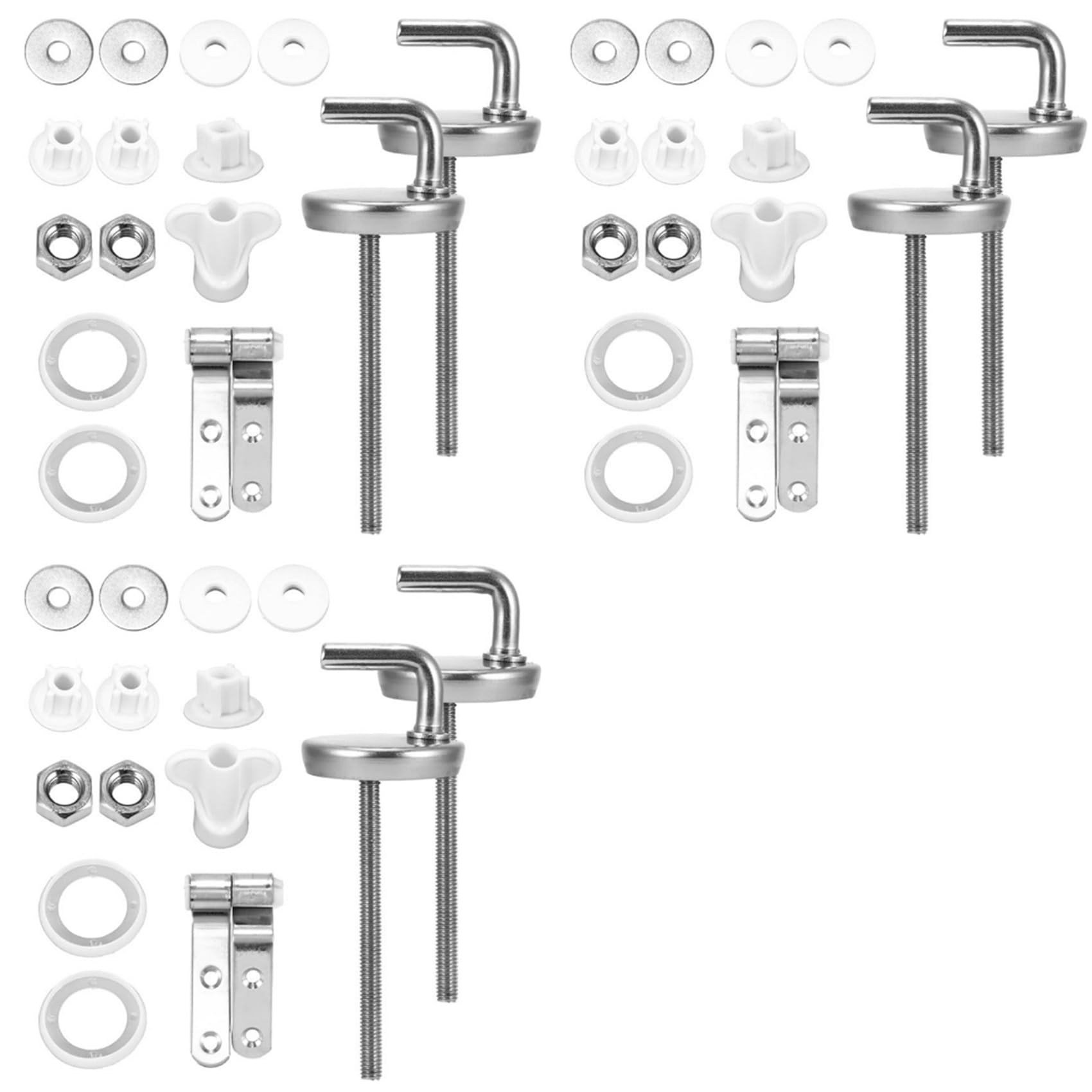 Hndhbfgrt 6X Toilet Seat Hinges Universal Seat Top Fix Hinge Stainless Steel Replacement Toilet Seat Parts