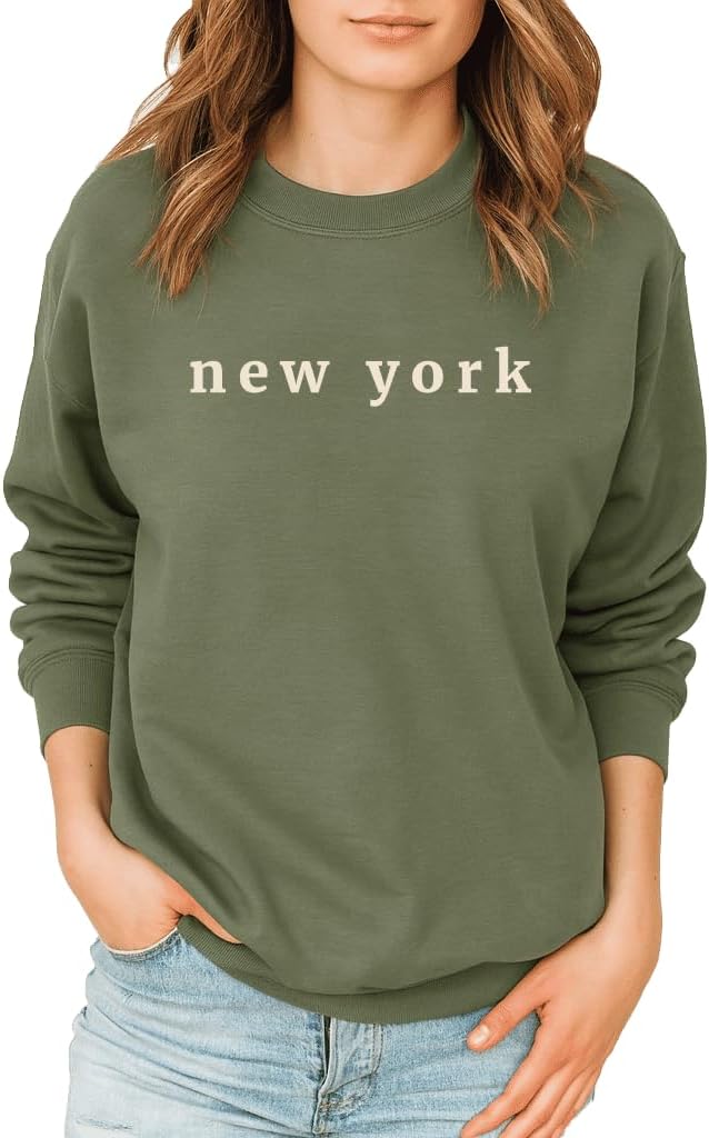 New York Sweatshirt | New York Crewneck Pullover | Unisex Big Apple | Retro Fleece Gift