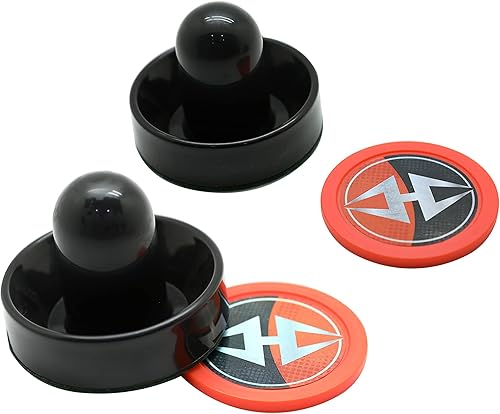 Hathaway Arcade Air Hockey - Delanteros de 3 pulgadas y discos de 2.5 pulgadas, color negro y naranja