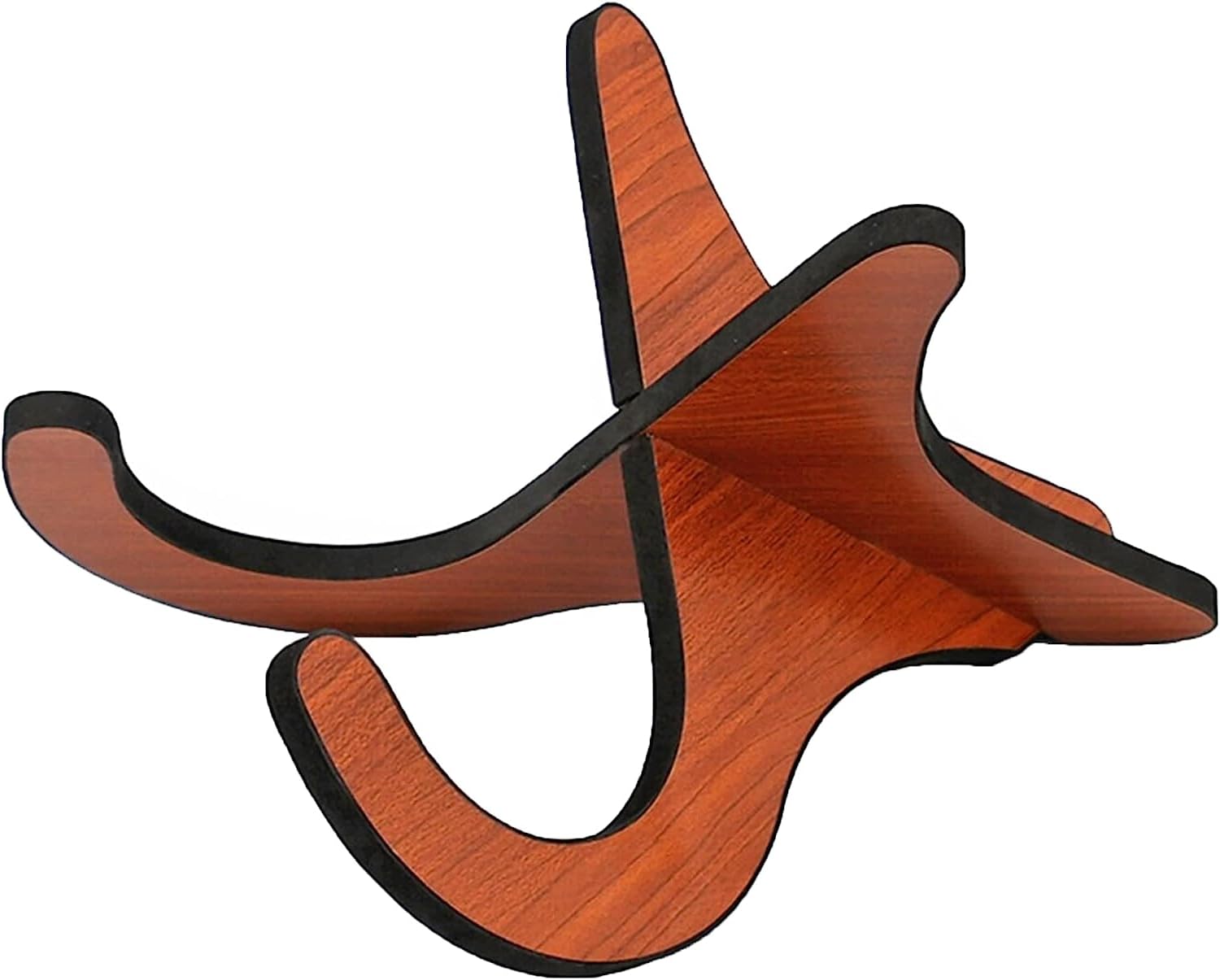 Ukulele Stand Floor Wooden Portable Folding Universal X frame Sturdy Non-Slip Stand for Ukelele, Mandolin, Violin and Banjo - Brown