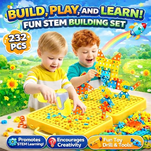 Image of The Little Ones Mechanical Toys - Construction Toys For Kids Aged 3+ Years Old,Stem Toys,Diy Kit,Best Birthday Gift For Boys & Girls,Educational Games [Junior Fix Construction Set- 40+Models- 232 PCS]