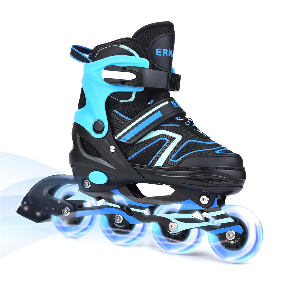ERNAN Inline Skates,Adjustable Light up Kids Inline Skates, for Boys and Girls,Roller skate for Kids Youth, Beginner (Blue, L) — image 1