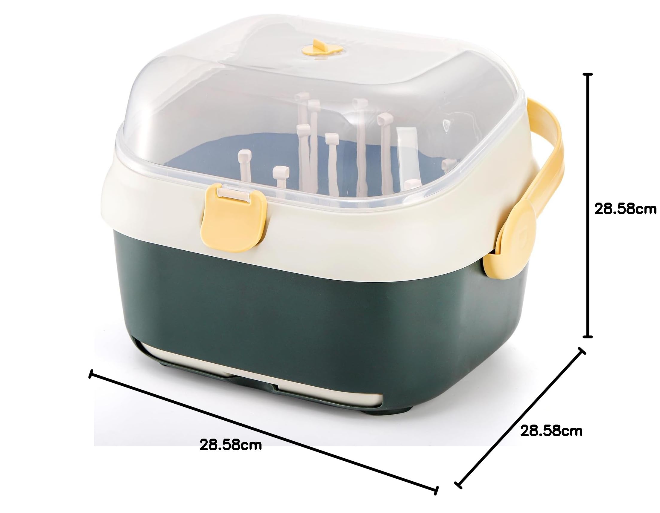 Kingrol Scolapiatti per biberon con coperchio per casa, cucina, viaggi, grande capacità, organizer per biberon con fori di drenaggio per bottiglie, tettarelle, tazze, pompa parti e accessori