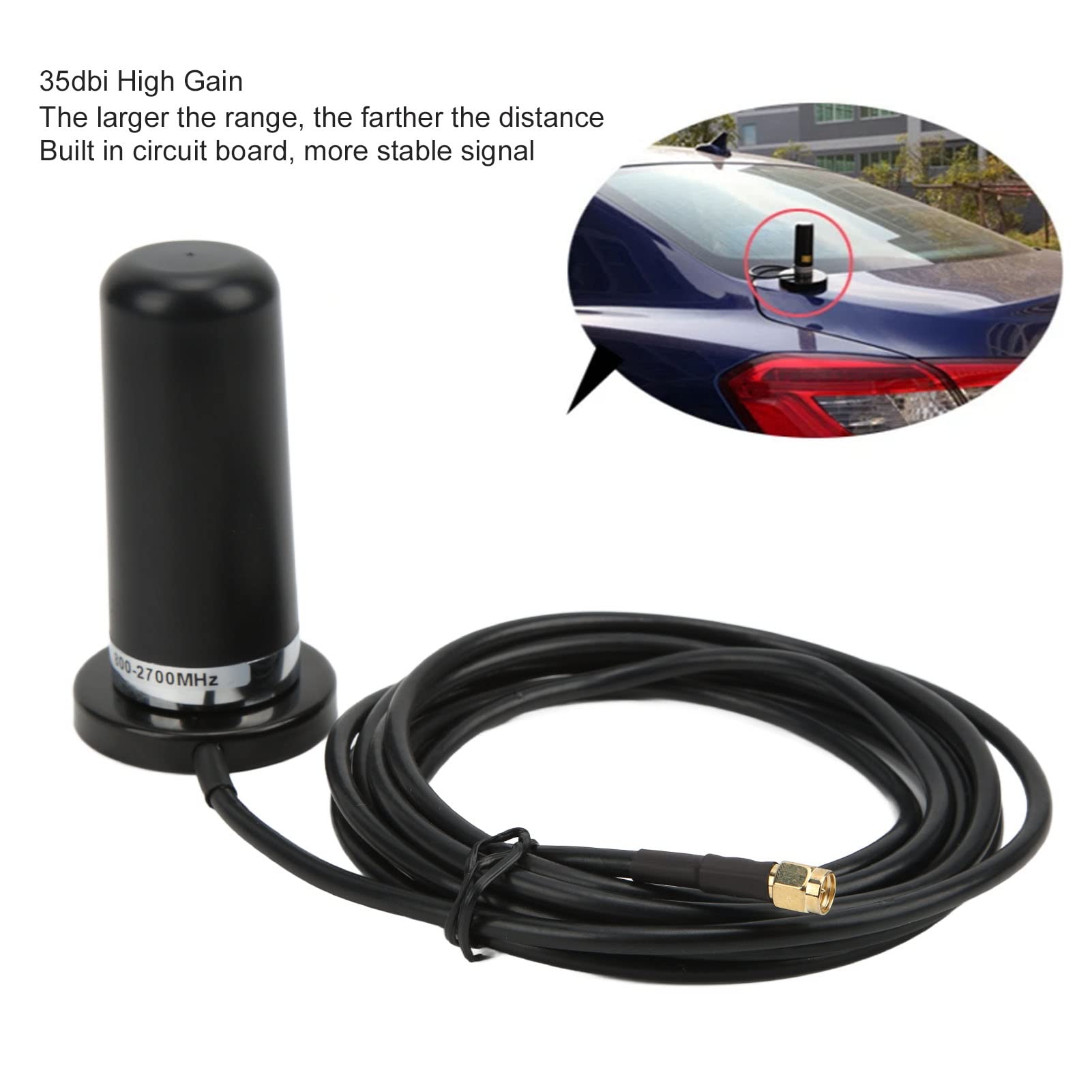 Antenna magnetica 35dBi 700-2700 MHz Antenna ad alto guadagno con base magnetica per macchina pubblicitaria per stazioni radio automobilistiche