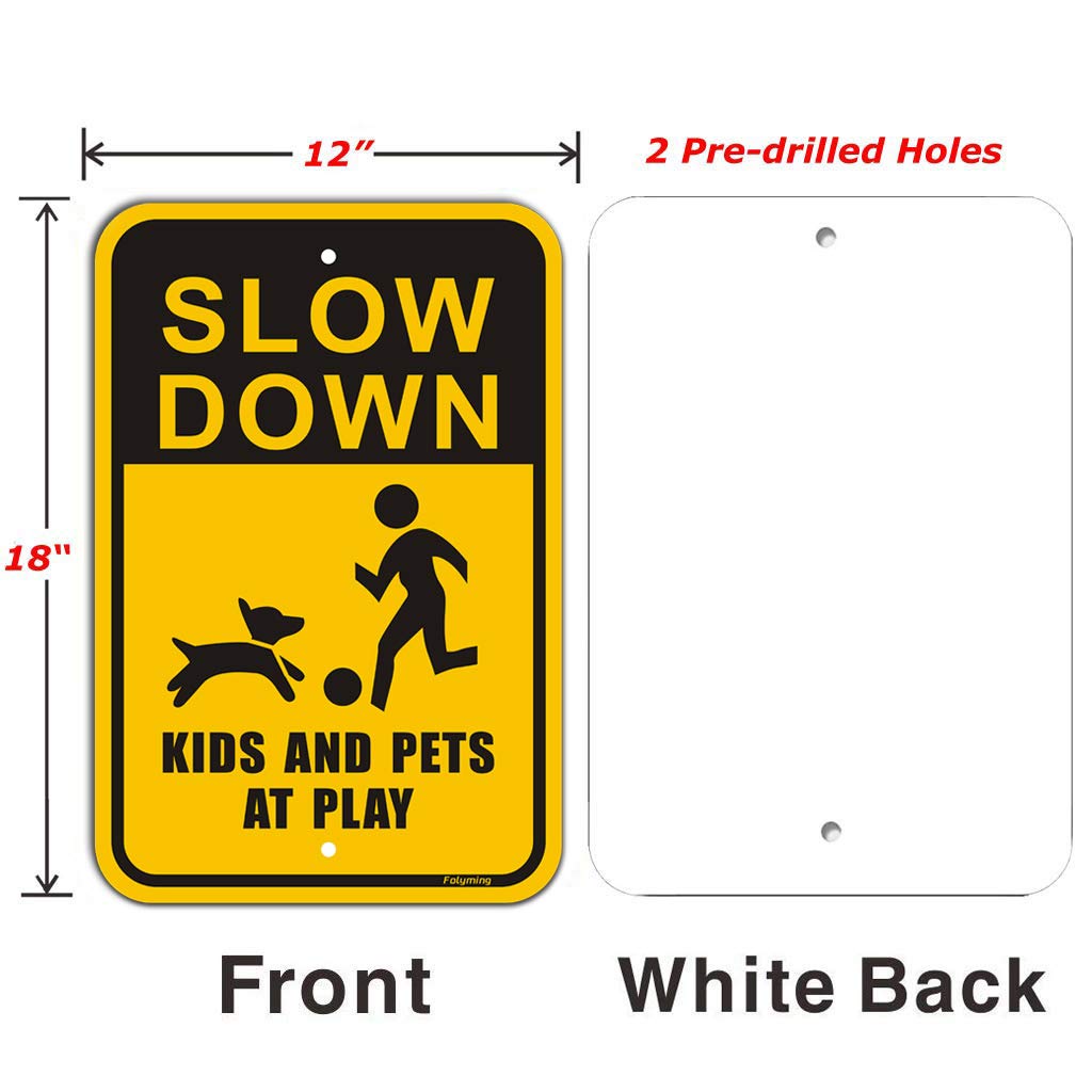 Joyin Slow Down-Kids Playing Sign Engineer Grade Reflective Aluminum