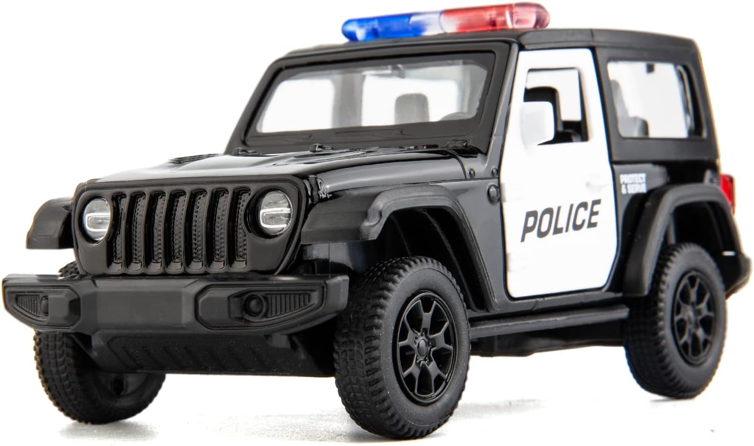 BDTCTK 1/36 Scale Wrangler Police Car Model, Zinc Alloy Die-Cast Pull Back Vehicles Kid Toys for Boy Girl Gift (Wrangler Police Car)