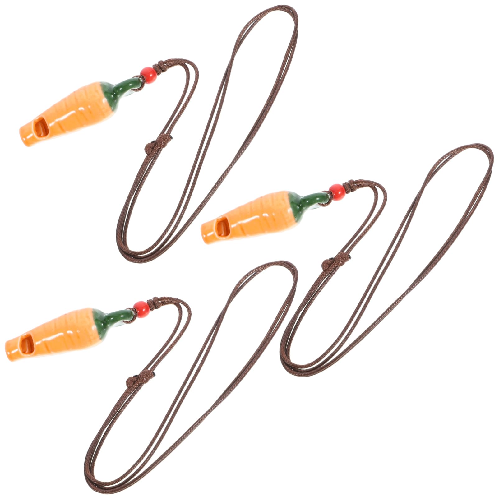 Yardwe 3 Pcs Carrot Shape Whistle for Creative Ceramic Whistle Plaything Safe Hanging Decoration for Early Music Learning Nursery Use