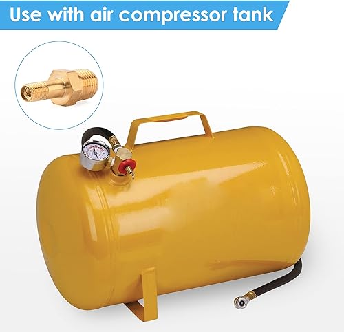 Miniatura 6 de Luckyweld Válvula Schrader 2 válvulas de tanque de latón con roscas macho NPT de 14 pulgadas