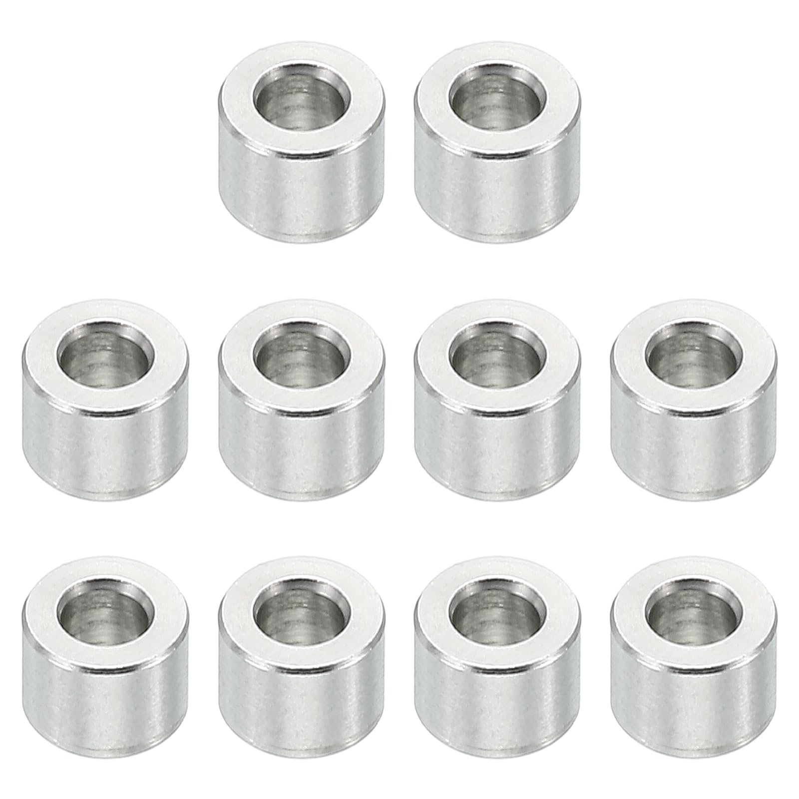 PATIKIL M3 Stainless Steel Spacers, 10 Pcs Metal Spacer Stainless Steel 3.1mm ID x 6mm OD X4mm L Stainless Steel Spacers Screw Standoff Round for 1/8