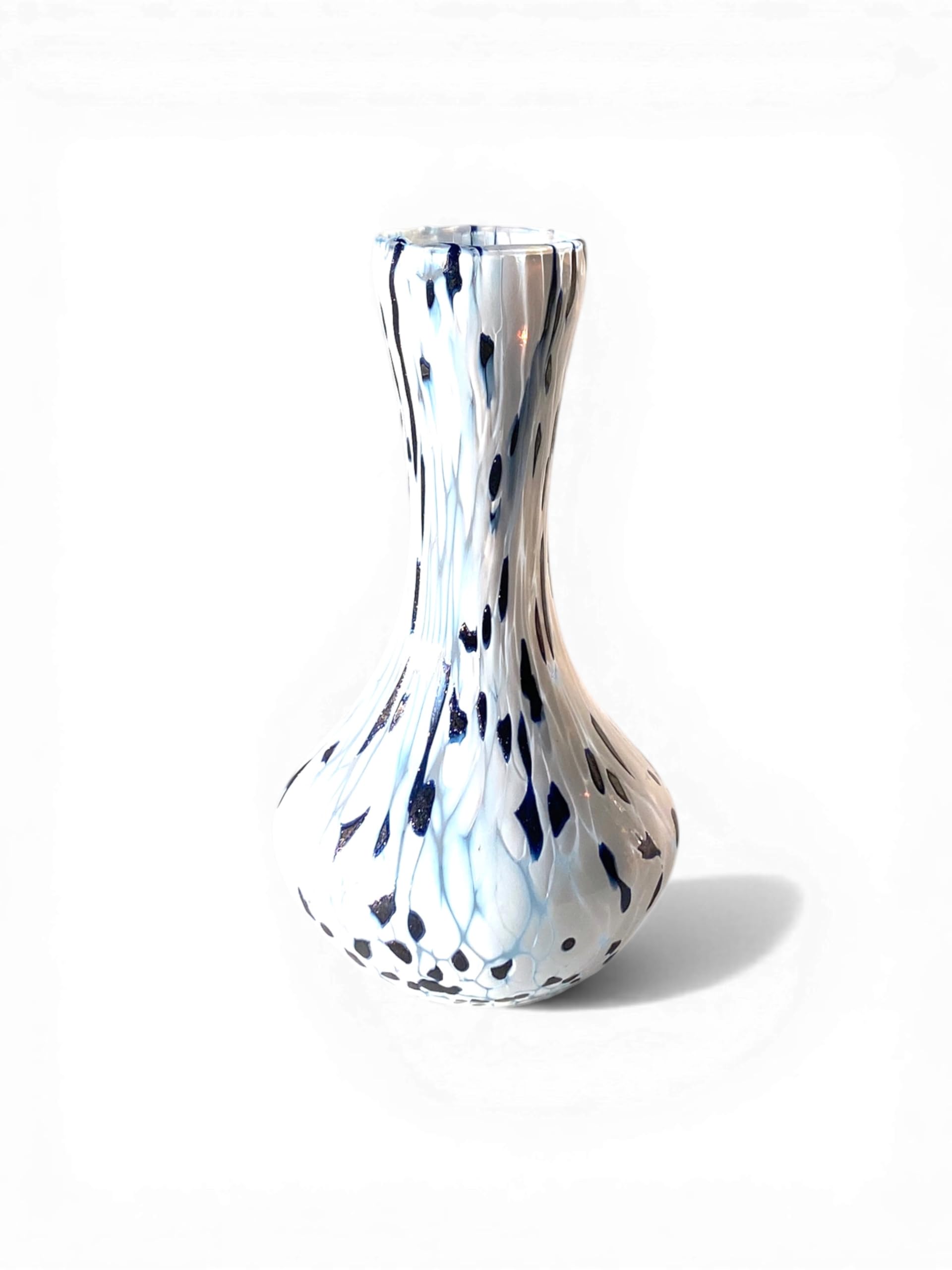 MAZZEGA ART & DESIGN - Aventurine bleue en verre soufflé et travaillé à la main avec Murrine di Murano, ligne « Les couleurs de Murano » 435 ml. Fabriqué en Italie