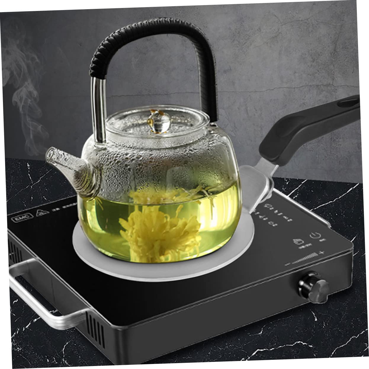 LABRIMP Placa Difusora de Inducción de Acero Inoxidable, Adaptador Redondo para Cafetera, Distribución Uniforme del Calor, Uso en Cocina y Gas
