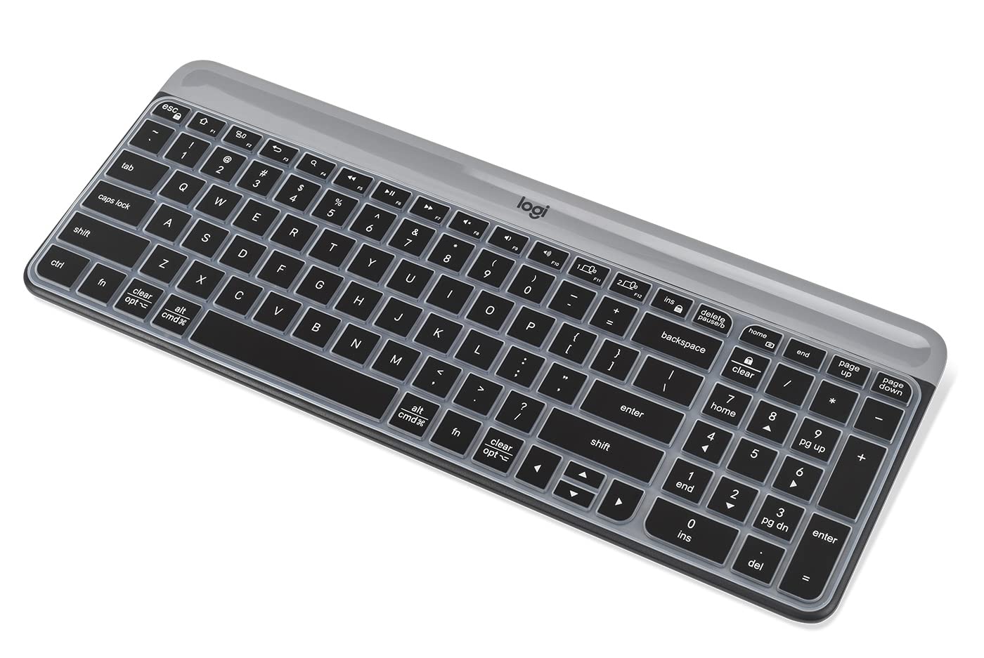 Keyboard Cover Skin for Logitech K580 Multi-Device Slim Wireless Keyboard, Logitech K580 Bluetooth Keyboard Protector - Black