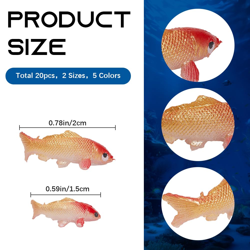 CREATCABIN Figurine Poisson Koi Miniature Plastique Ornements Décoration Réservoir Jardin