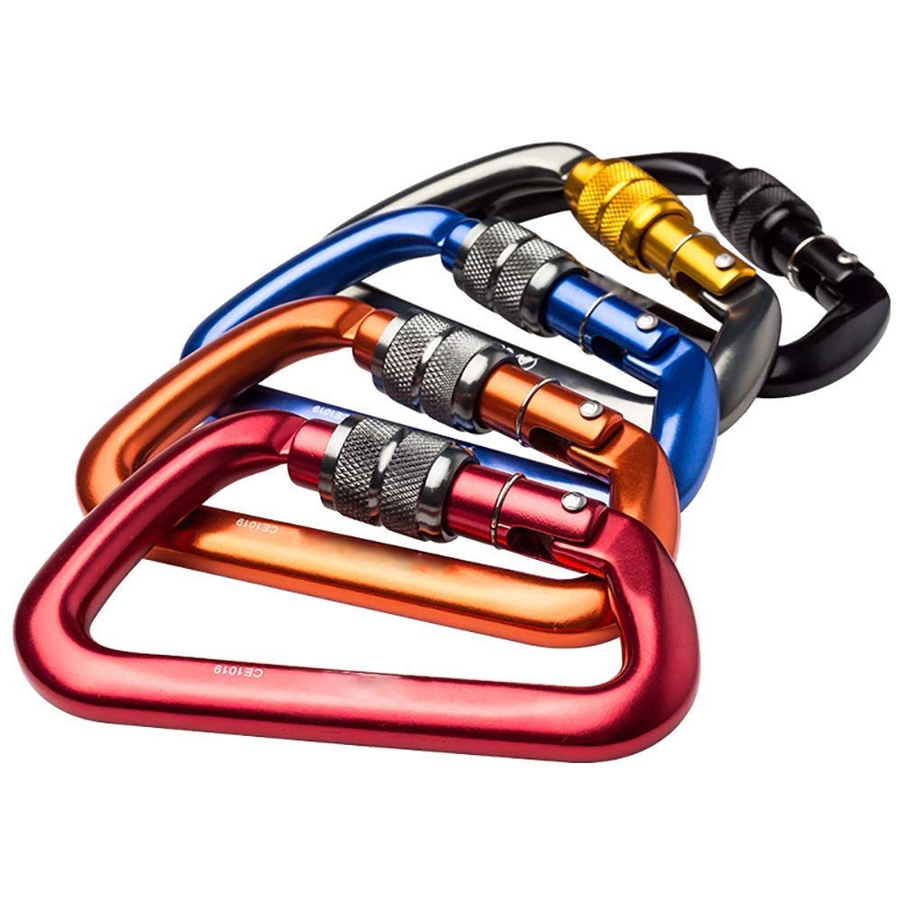 Moschettone Grande, Gancio a Clip 2 Confezioni di Clip a moschettone con Anello a D durevoli per Campeggio all'aperto, Camper, Super Resistente (Arancione, 112x73 mm)