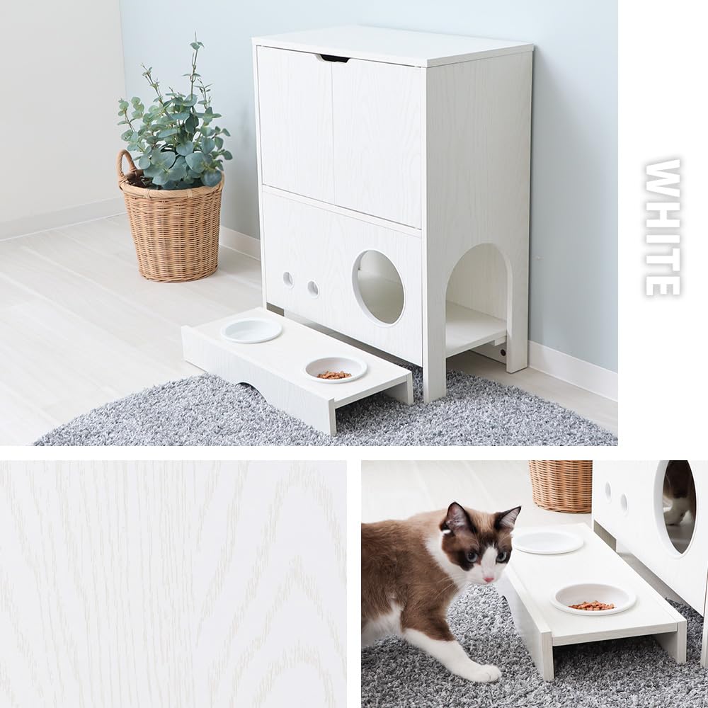 Amazon.co.jp: ヤマソロ チェスト フードスタンド付き 収納 猫 犬