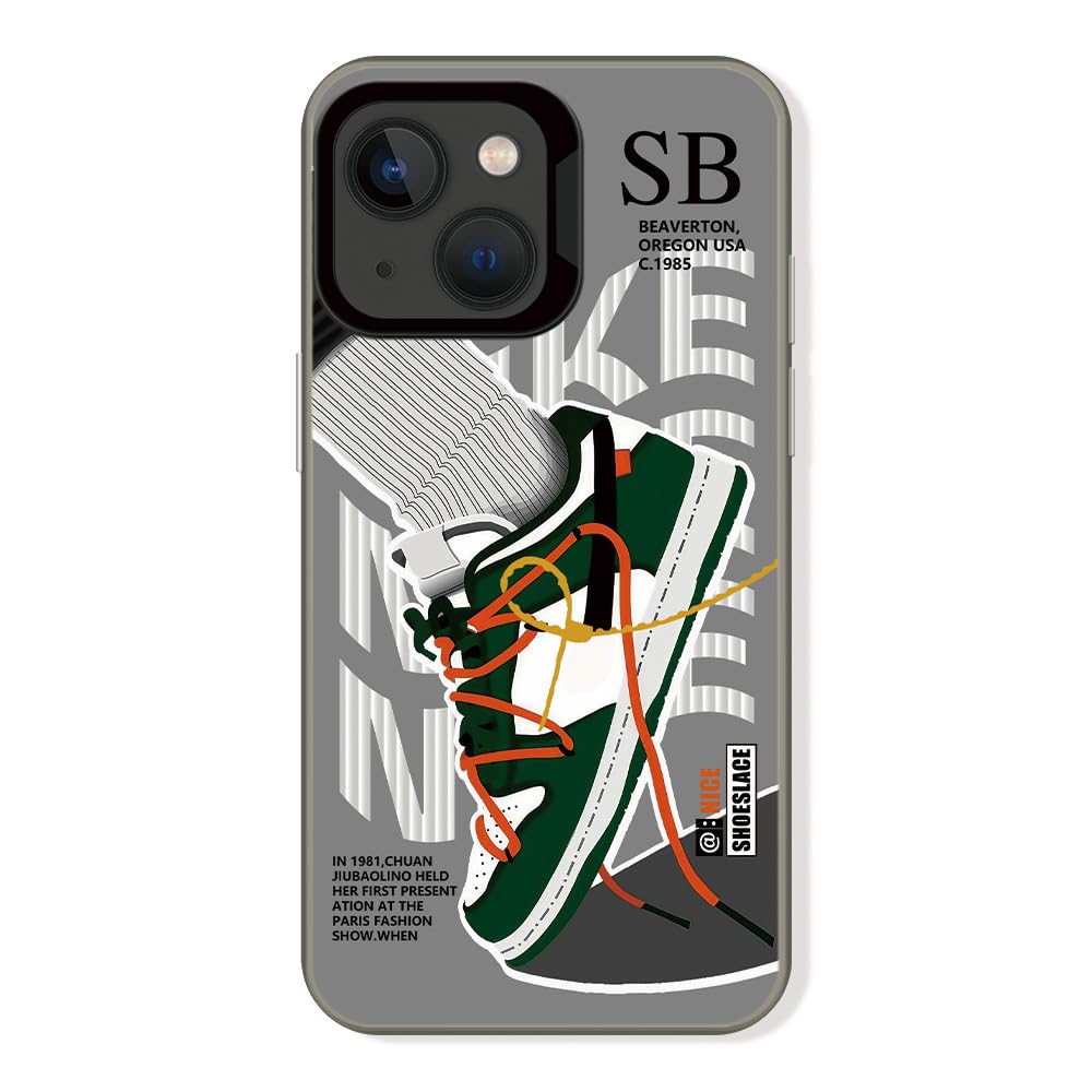 Cairiocoin Vintage Sports Shoes Case Compatible with iPhone 13/14, Cool Brand Funny SB Sneaker Phone Case for Boys Girls, Non-Slip Shockproof