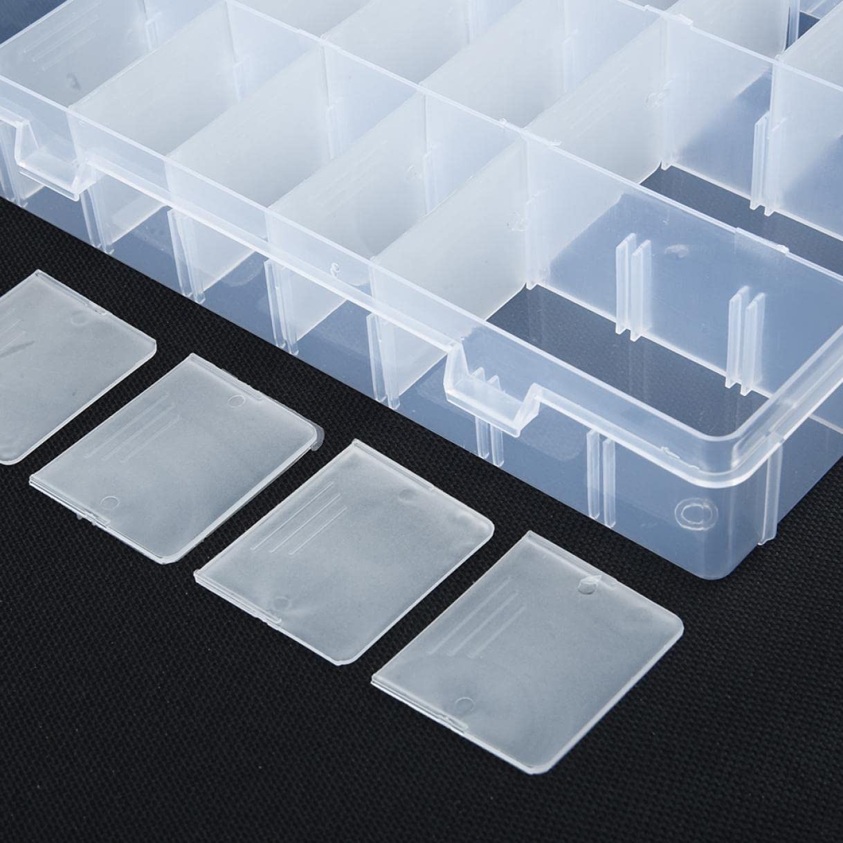 Scatola con Scomparti,Scatoline Portaoggetti Sistemabili,Scatole Portaoggetti in Plastica,Contenitori Trasparenti,Casella Organizer Jewelry