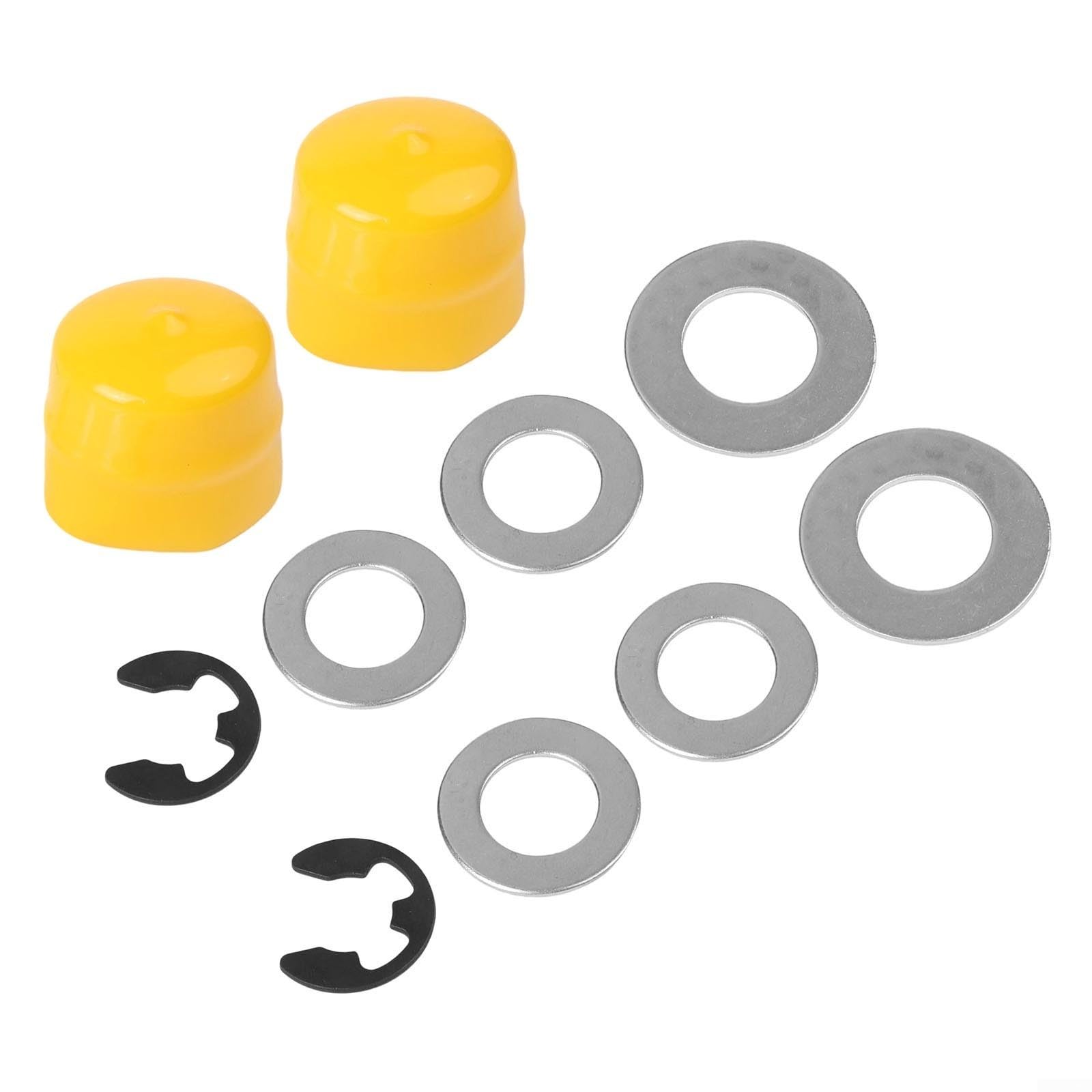 Kit de bujes de rueda delantera 9040H para cortacéspedes Craftsman sustituye a 532188967 532121749 121749X, juego de accesorios de eje de metal con clips electrónicos (amarillo)