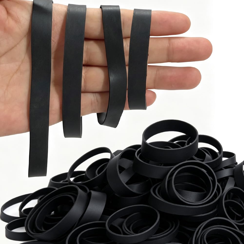 60pcs Large Rubber Bands, 10mm wide 4 Sizes of Heavy Duty Wide Rubber Band