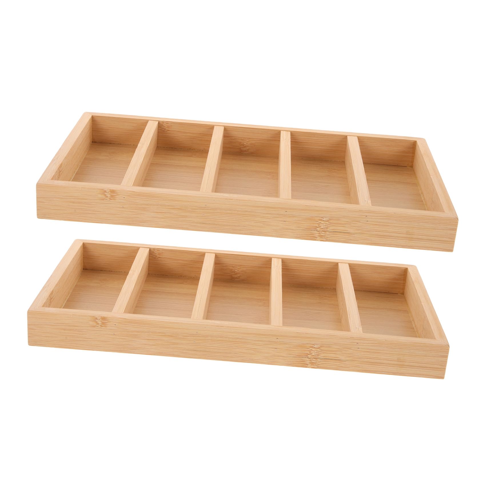 Bandeja Organizadora 5 Compartimentos 2 Piezas de Madera para Gafas de Sol | Khaki, Vitrina para Gafas de Sol para Tienda y Escaparate, Celebracion Verano, Organizador de Almacenamiento de Gafas de Sol