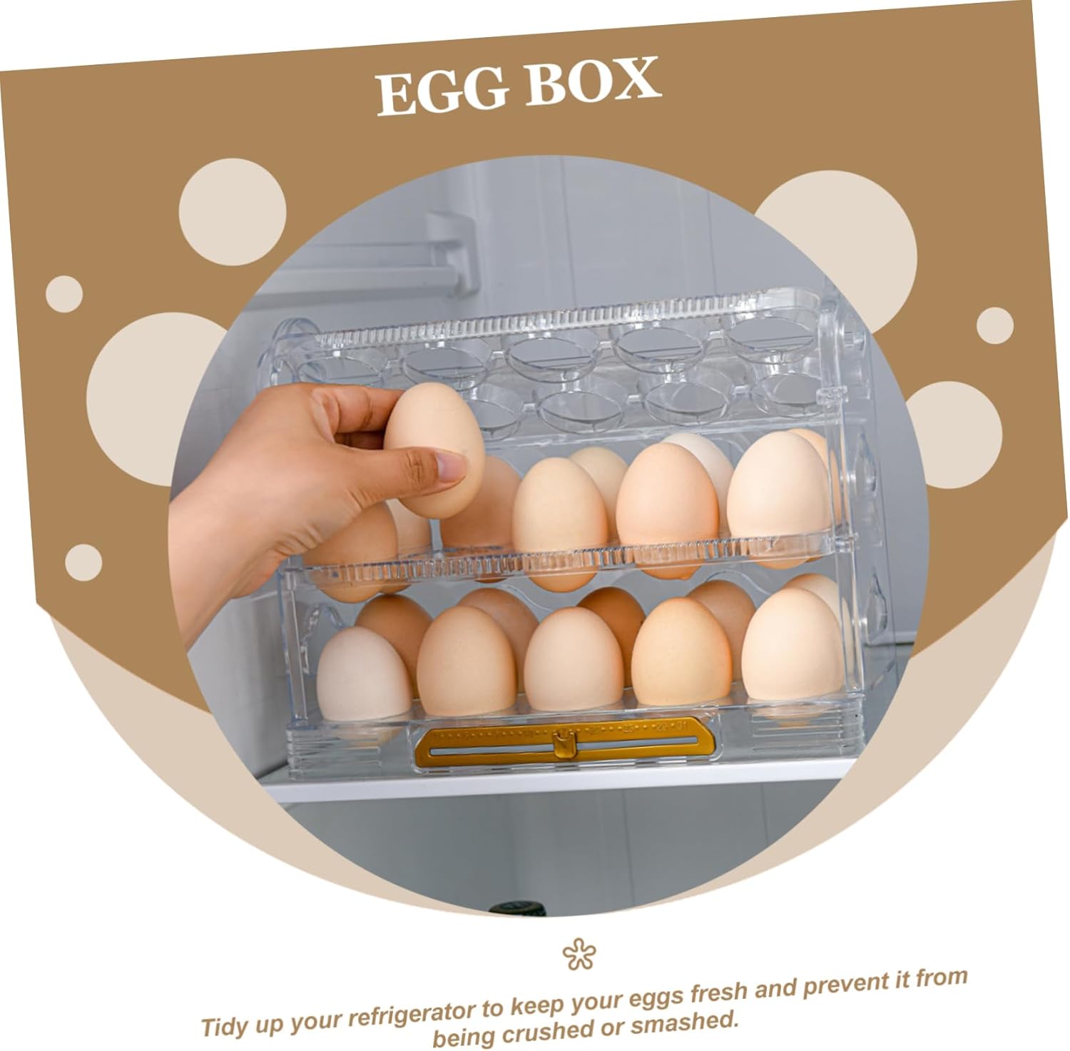 Gadpiparty Refrigerator Egg Rack Egg Holder for Organized Storage Container for Fridge Kitchen Countertop and Freezer Reliable Slot Design