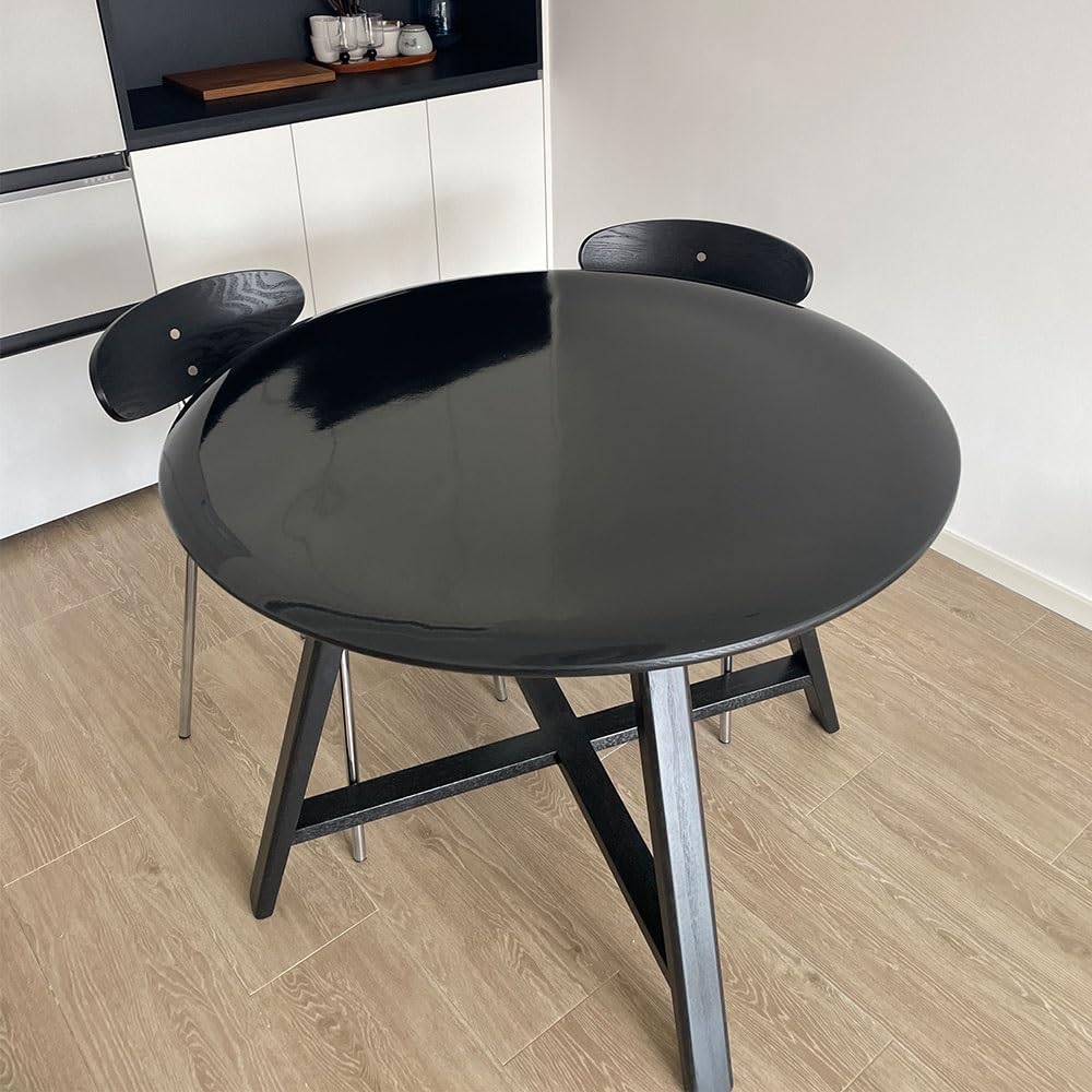 Protection Table Ronde Transparent Film de Protection pour Table Épaisseur : 1,5 mm Nappe de Table Ronde Transparente PVC Film(100 cm)