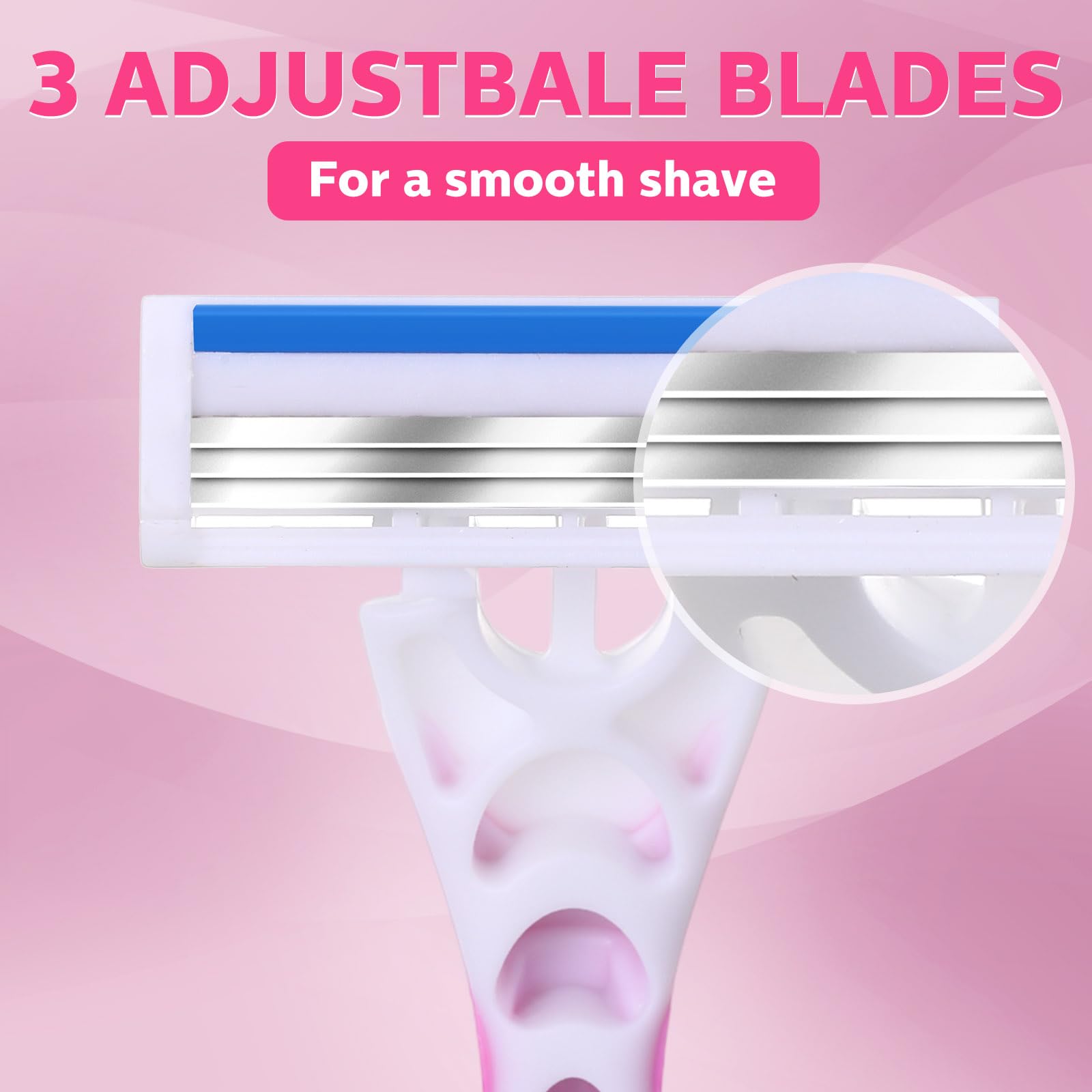 Afeitadoras desechables para mujer (12 unidades, 3 hojas, sueltas) para piel sensible, afeitado cómodo para baño, hotel, viaje.