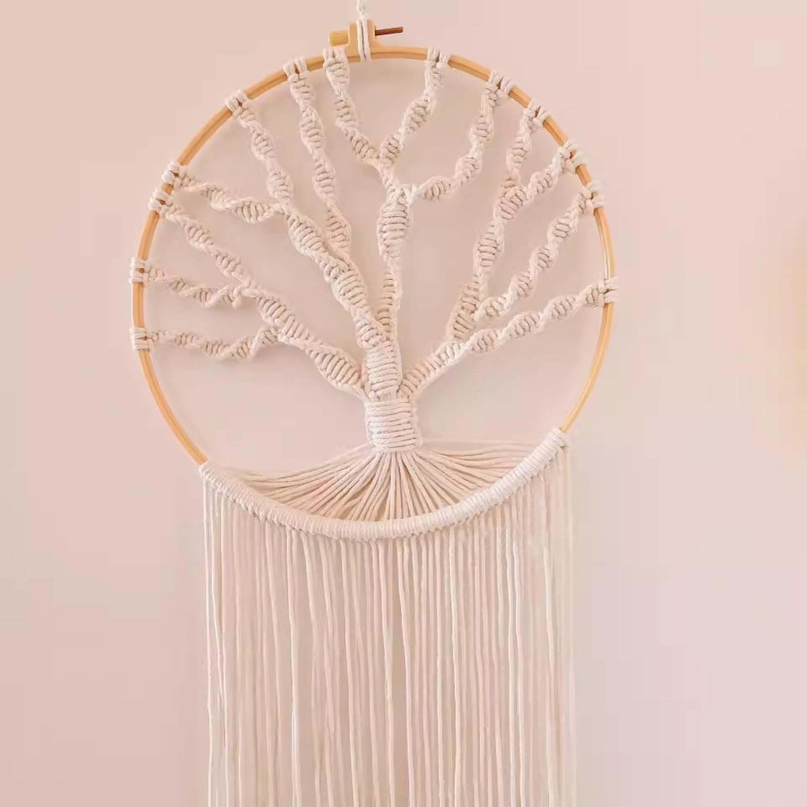 Rideaux en macramé Rideaux en Macramé Tissés À La Main pour Fenêtres, Toile De Fond De Mariage en Macramé pour La Décoration Murale, Rideau Suspendu Mural en Macramé(White)