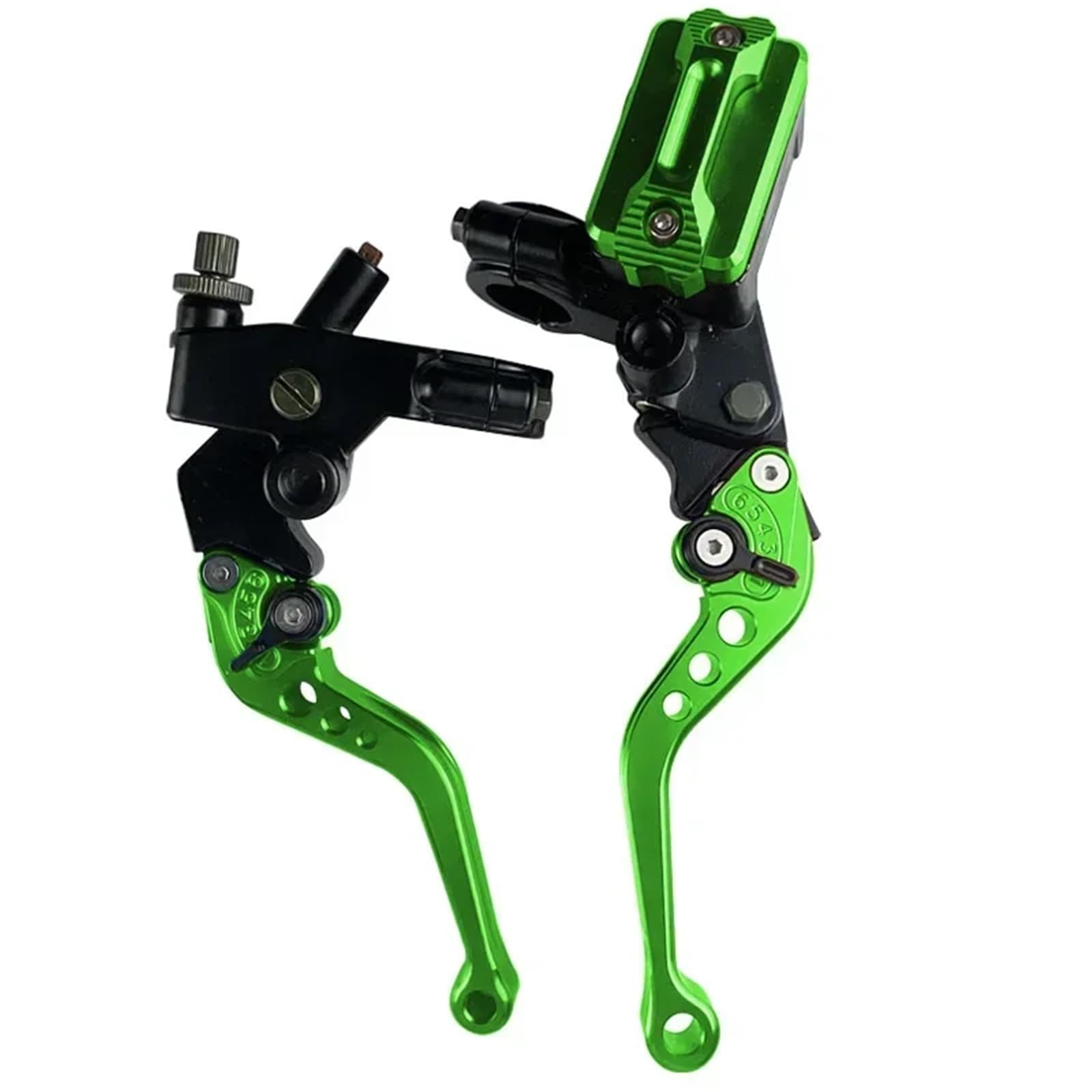 Pbqenxb Green A Break And Clutch Levers 7/8" 22Mm Universal Motorcycle Brake Master Cylinder Lever Cable Clutch Reservoir For Scooter Sport Dirt Bike(Green A)