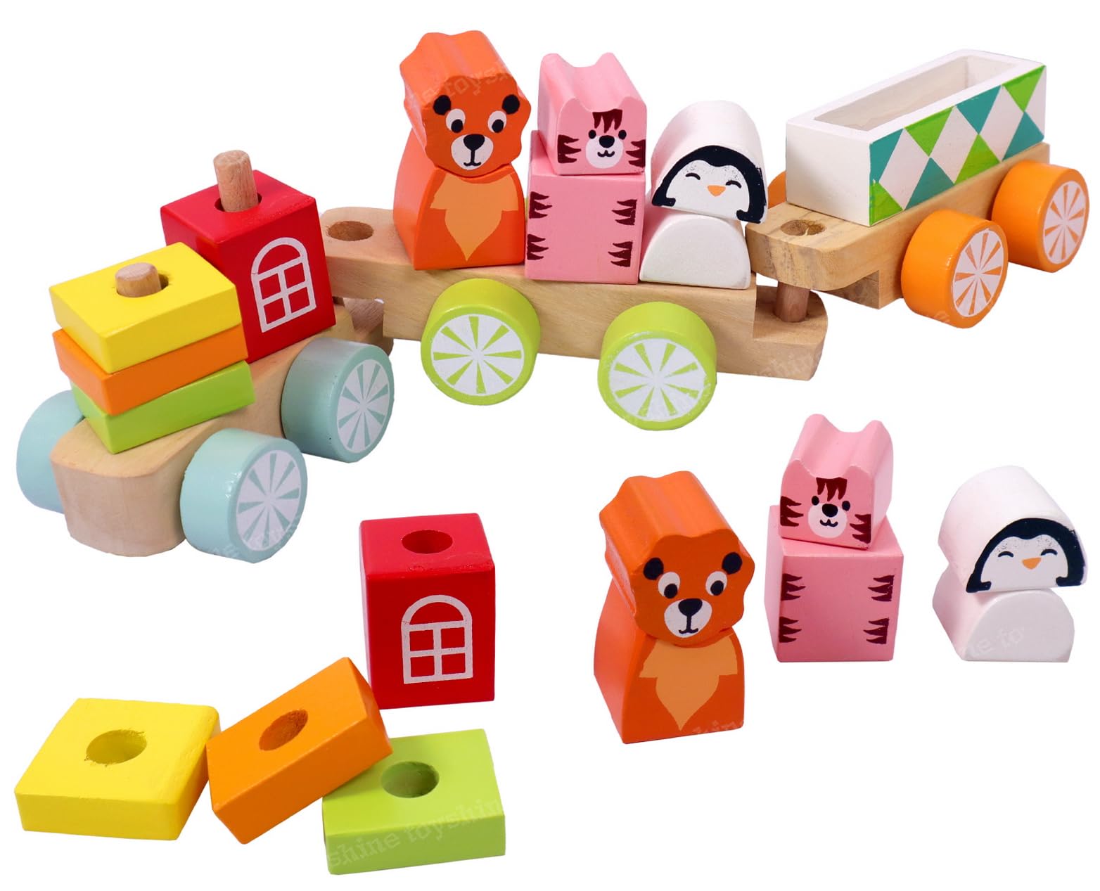Toyshine Wooden Geometric Animal Block Train, Shape And Color Recognition Stacking Set Toys, Multi Color - Kid (B0BSV6XTK2) Amazon Price History, Amazon Price Tracker