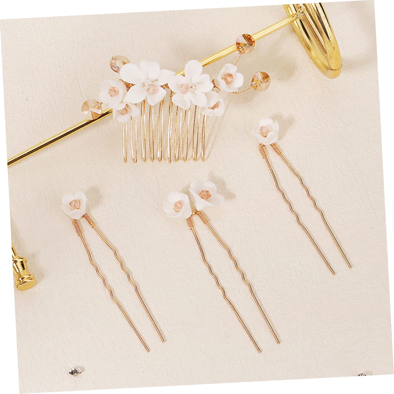 MAGICLULU 12 Stk Blumen seithaar kamm Haarspangen Haarklammer hair clips comb Haarnadel haarschmuck Frauenhaarstock Blumenhaarstab für Frauen Hanfu Brötchen die Blumen Stift Braut Keramik