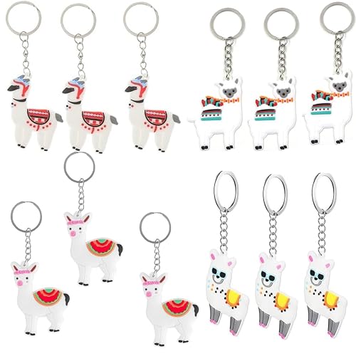 Llavero,12 Piezas Llavero de Alpaca,Llaveros Animales Decorativos,Llama Llavero,Recuerdo de Keychain…