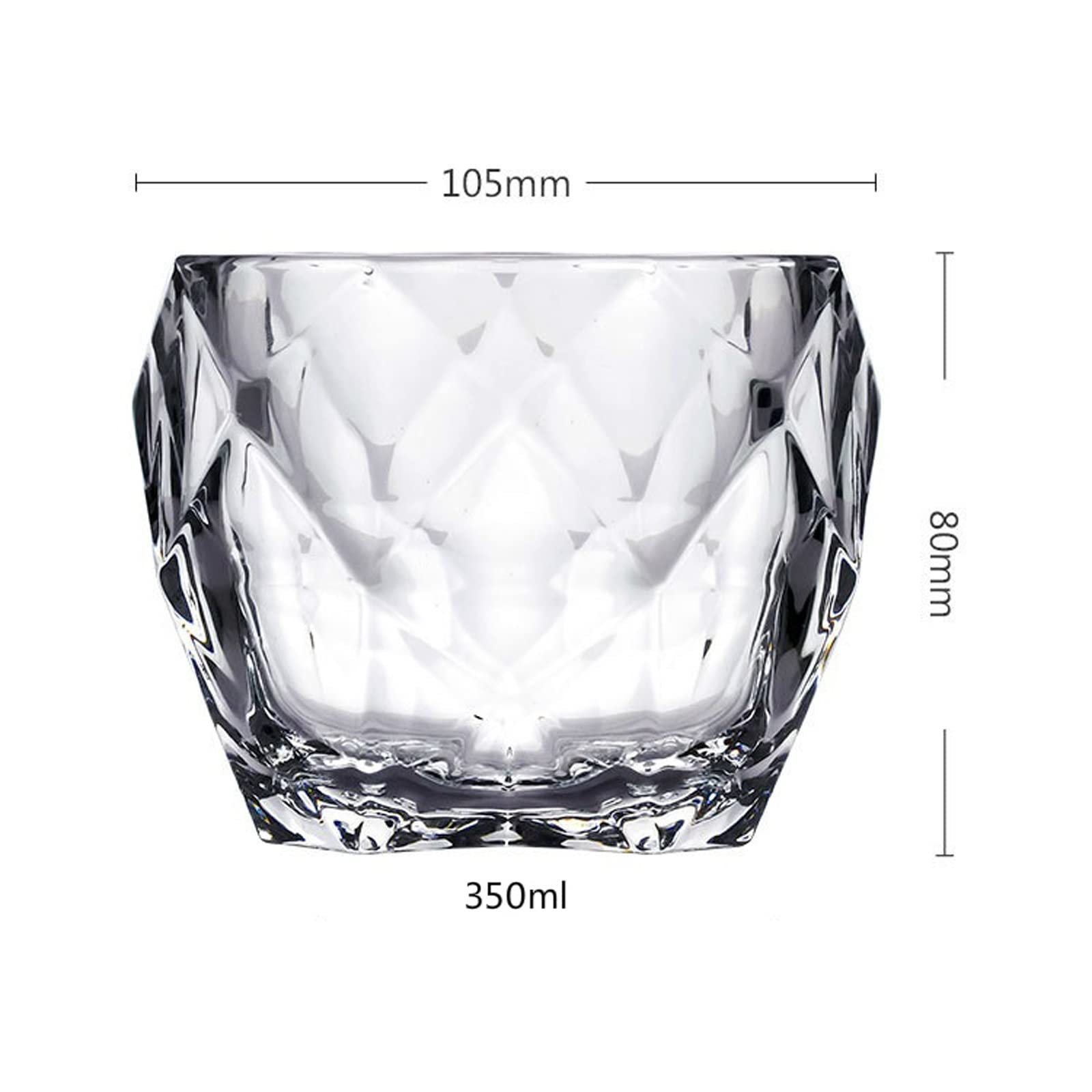 Szklanki do wody Szklanki do picia Szklanki do whisky Diamond Cut Whisky Prism Crystal Old Fashioned Glass Vodka Tumbler Chivas Wine Cup Szklane kubki (Rozmiar: 350 ml, Kolor: 2 szt) (1 szt 350 ml)