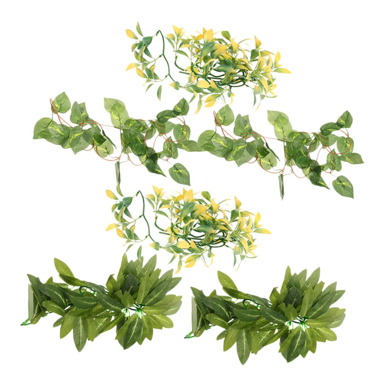 Plantes grimpantes artificielles pour terrarium (lot de 6) en plastique pour décorer l'enclos reptile