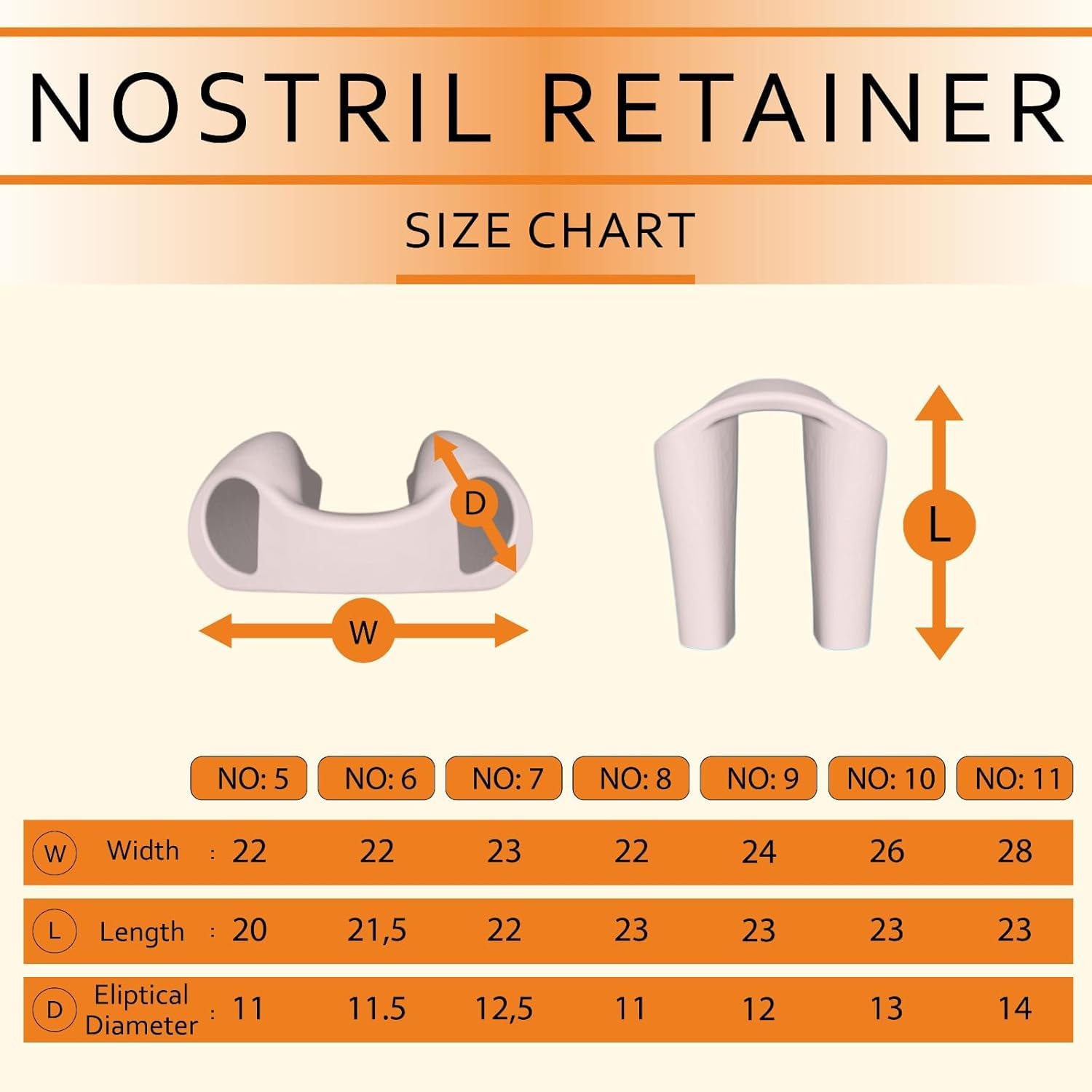 Nostril Retainer, podpórka do nozdrza po plastyce nosa, silikon medyczny, przezroczysty, wiele rozmiarów (9)