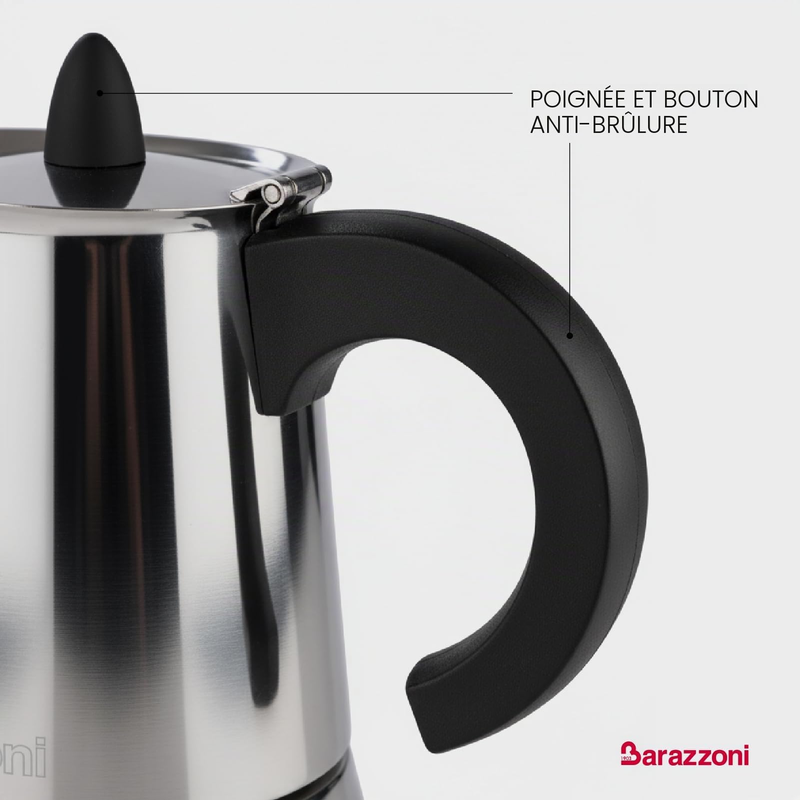 Barazzoni Cafetiére Inox 2 Tz, Adaptée aux étages à induction