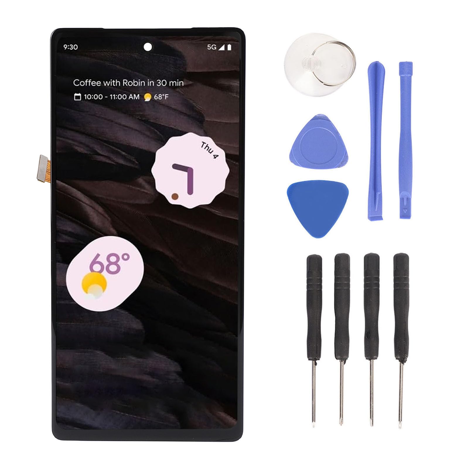 Tomantery Wymiana Ekranu AMOLED 7A 5G z funkcją Rozpoznawania Linii Papilarnych dla Zestawu Wyświetlacza Telefonu o Przekątnej 6,1 Cala, Idealna do Różnych Defektów Ekranu, do Profesjonalnej