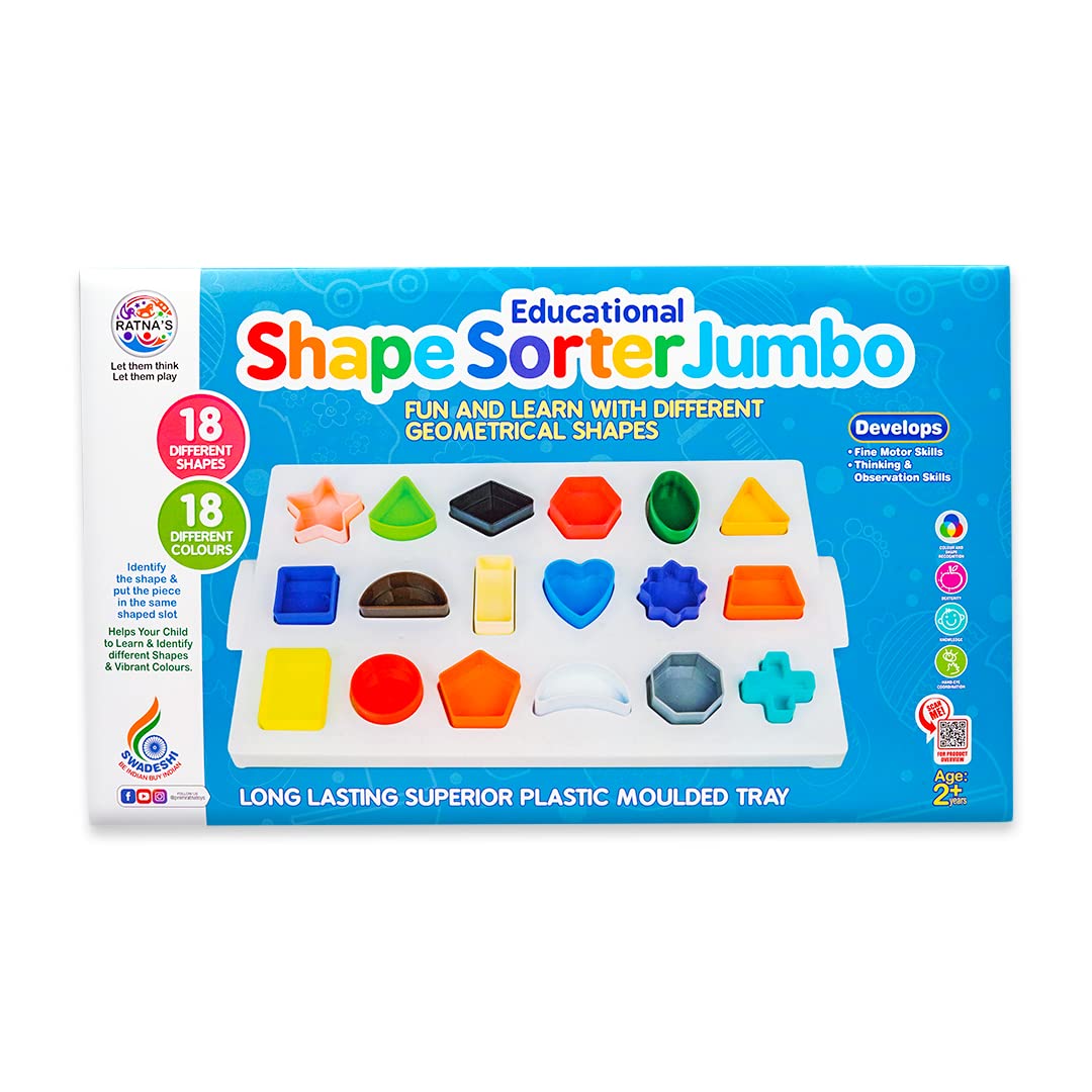 Ratnas Shape Sorter Jumbo Educational Learning of 18 Different Shapes & Colours for Kids (B0B5GRTRBW) Amazon Price History, Amazon Price Tracker