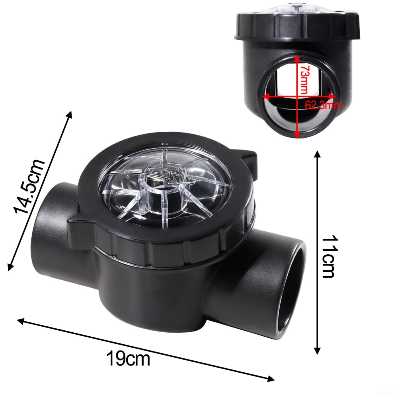 1 Pack Clapet Anti-retour de rechange pour Jandy 2" à 2-1/2" ABS Pool Distribution Valve avec étanchéité efficace pour piscine et spa Contrôle du débit d'eau Noir