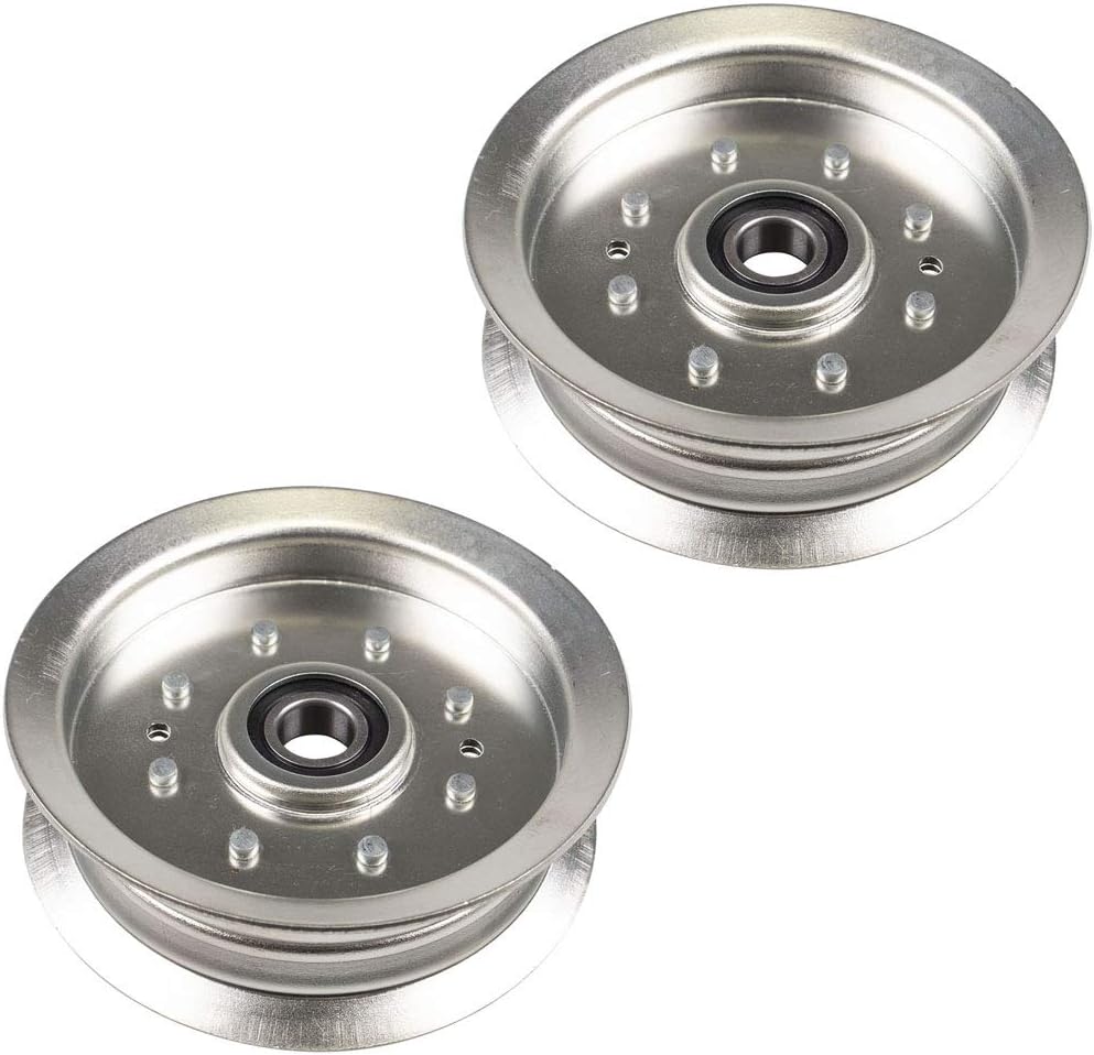 8TEN Flat Idler Pulley for John Deere D170 D100 L118 L111 L108 D110 D125 Cub Cadet XT1-LT42 XT1-LT46 XT2-LX46 2 Pack