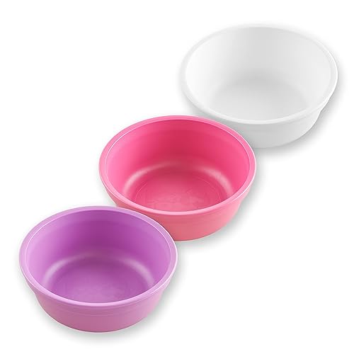 Re Play - Tazones de plástico reutilizables de 12 onzas, paquete de 3 sin tapa, aptos para lavavajillas y microondas para aperitivos y comidas