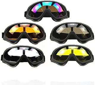 DPLUS Motorcycle Goggles ATV Dirt Bike Off Road Racing MX Goggle Anti-Scratch Dust Proof Bendable Eyewear with Padded Soft Foam, Adjustable Strap Cycling, Skiing, Snow Blizzard, Pack of 5 (X400)