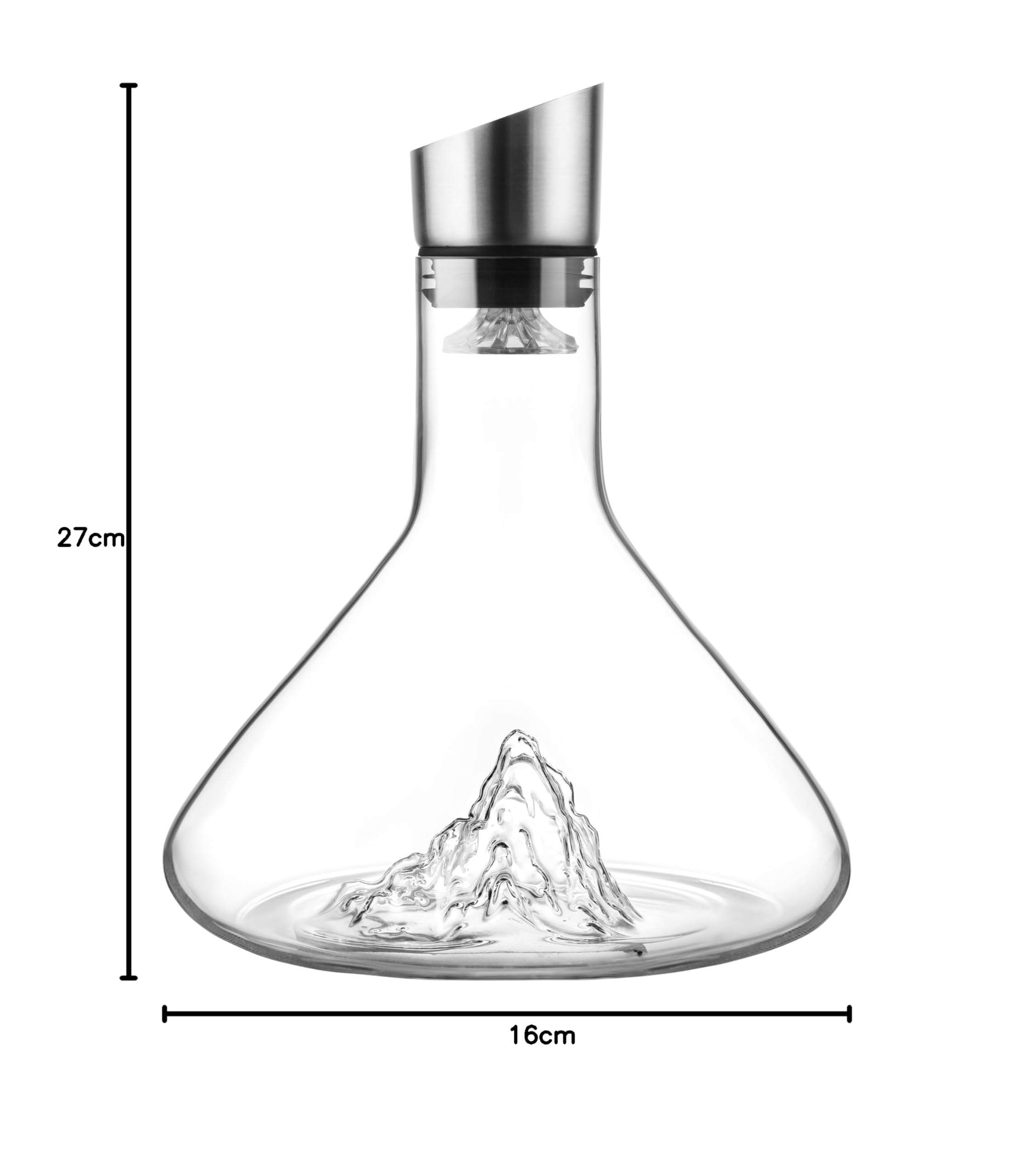 CookoWein Dekanter Belüfter und Karaffe mit Ausgießer Deckel, Mundgeblasenes Kristall Dekantierer, Luxus Wein Zubehör für Geschenk (1200 ml)