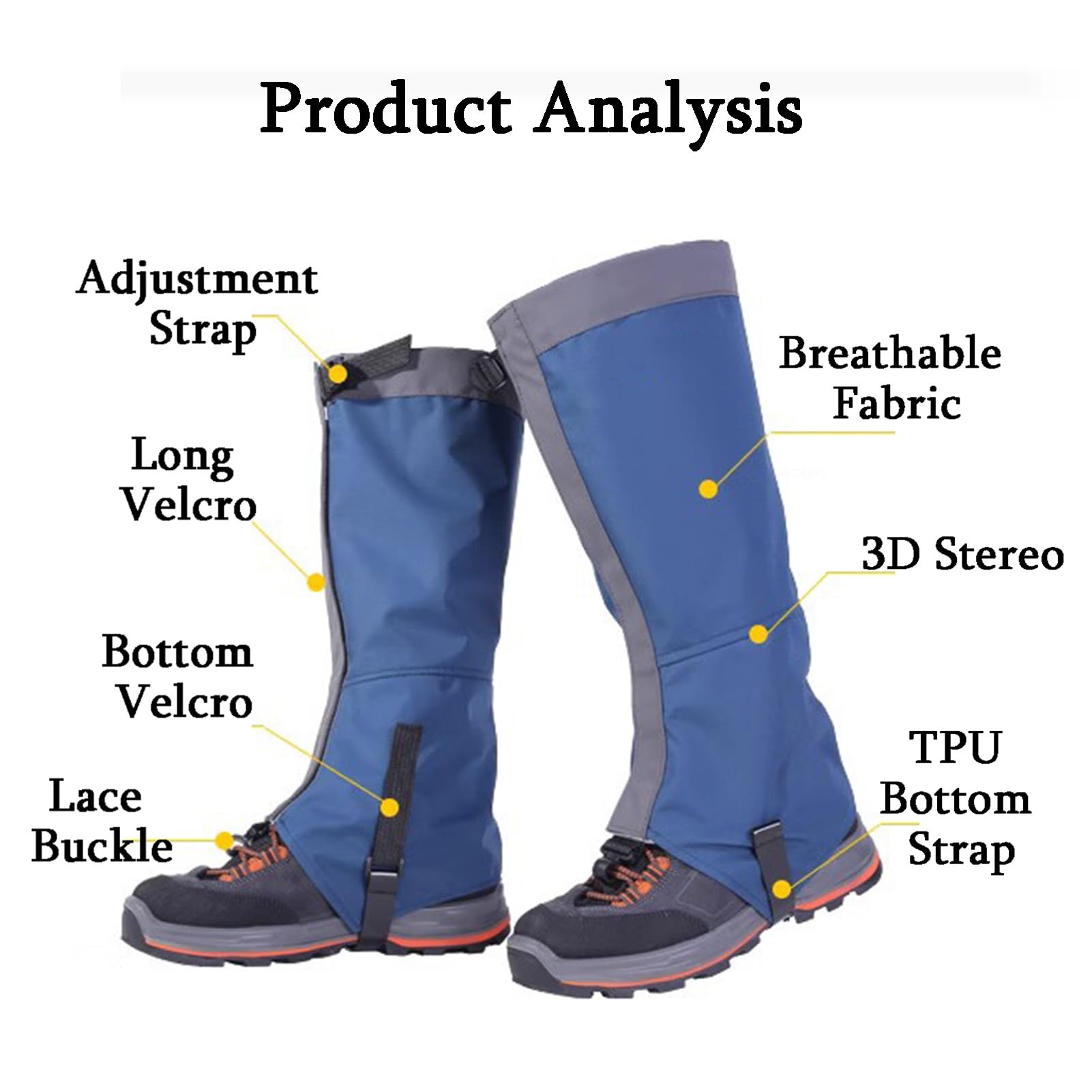 Genérico Polainas For Piernas, Leggings De Senderismo Plegables, Cubrecalzado Ligero For Exteriores, For Senderismo, Escalada, Esquí Y Montañismo.