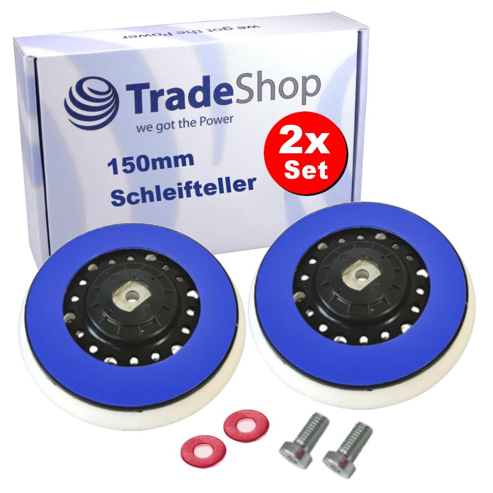 2 x Trade-Shop talerz polerski/talerz szlifierski/talerz podporowy 150 mm M8 kompatybilny z Rupes Bigfoot LHR 21 zastępuje 981.321 / część zamienna do maszyny polerskiej